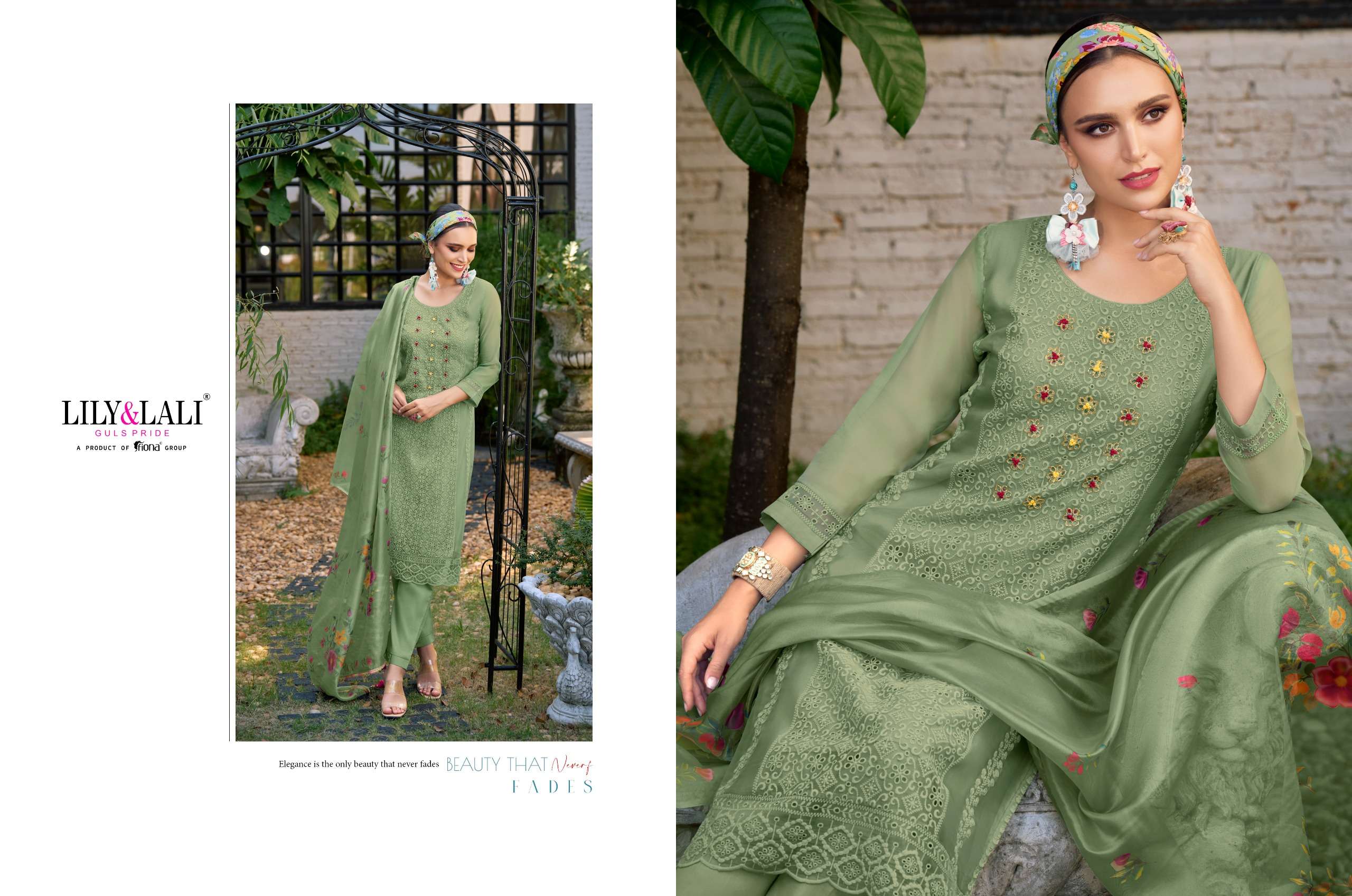 LILY & LALI PRESENTS NEW CATALOUG CHIKANKARI ORGANZA 