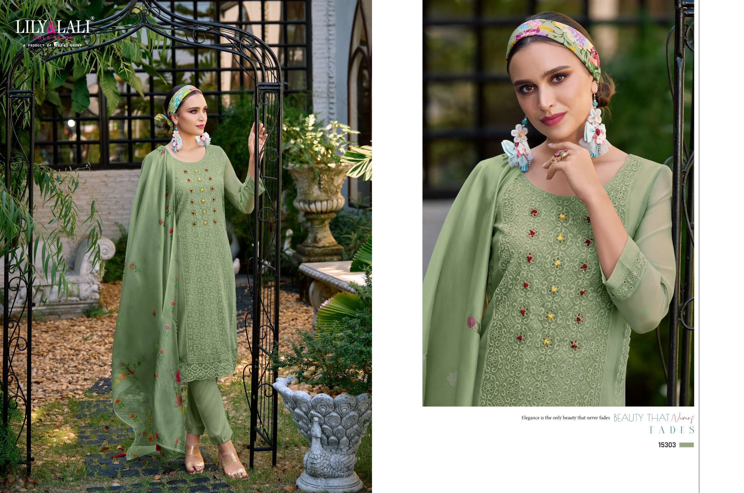 LILY & LALI PRESENTS NEW CATALOUG CHIKANKARI ORGANZA 