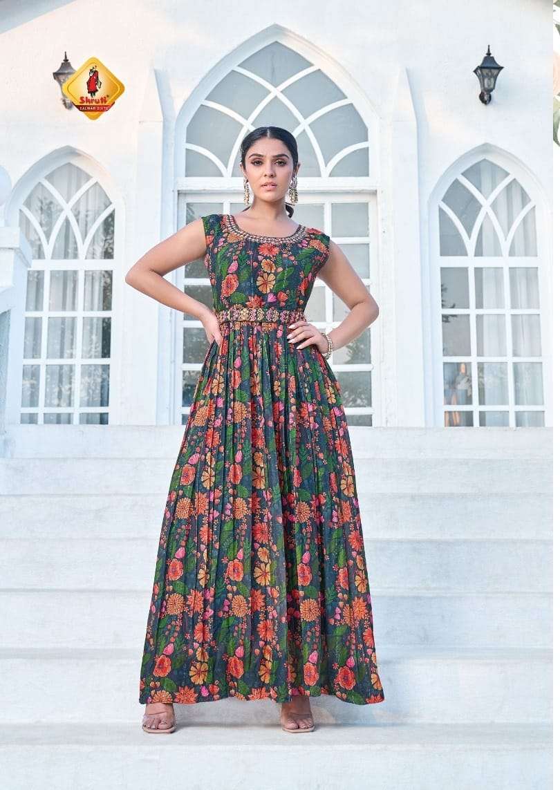 NEW LAUNCH LONG GOWN MANCHALI CATLOUG BY SHRUTI.  DESIGN NAME AALPANA