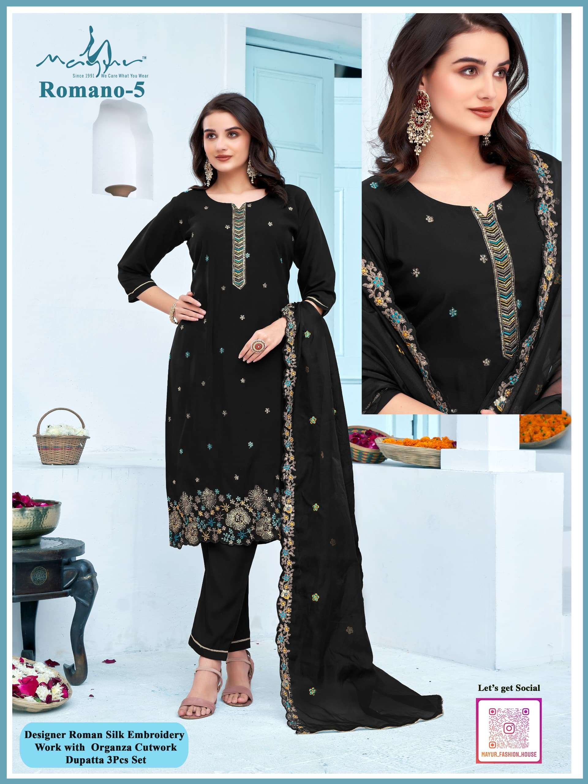NEW LAUNCHED KURTI WITH PANT AND DUPATTA BY ROMANO
