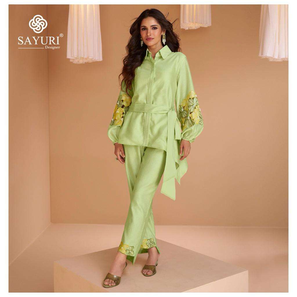 SAYURI DESIGNER PRESENT NEW CATLOUG KUNDAN. LIGHT GREEN COLOUR