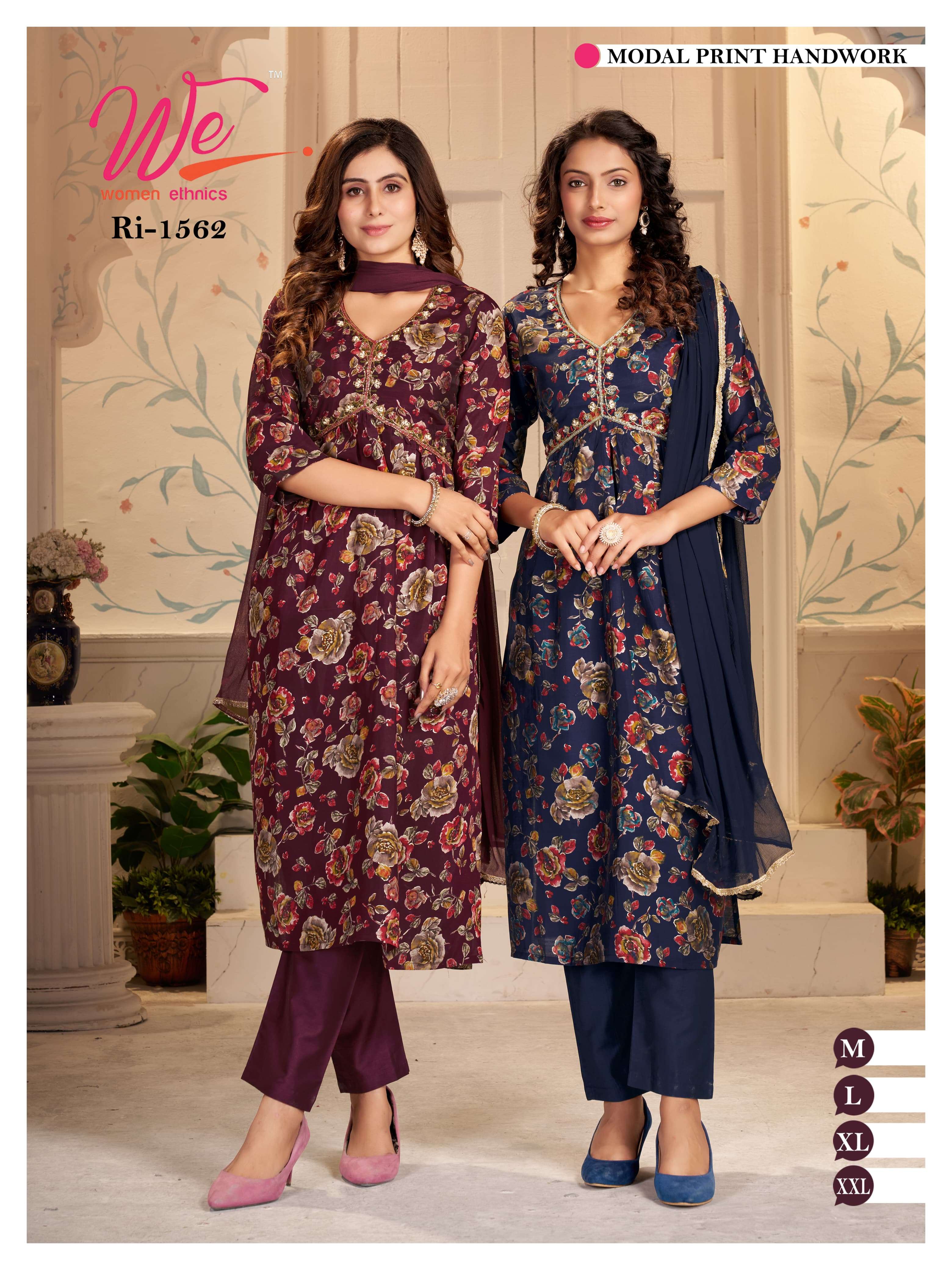 WE WOMEN ETHNICS LAUNCH NEW KURTI,PANT&DUPATTA CATALOUGE D NO. 1559 TO 1575