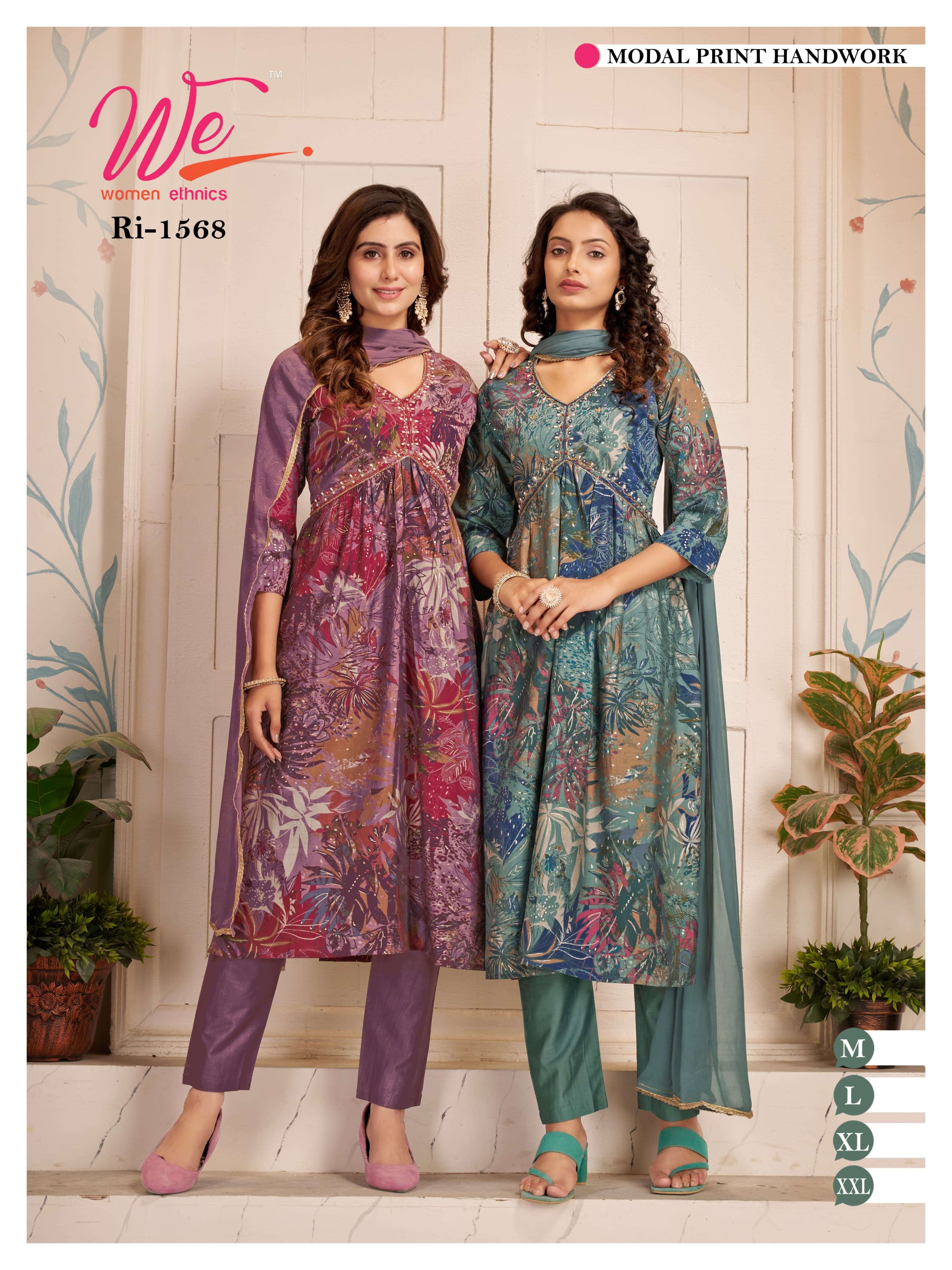 WE WOMEN ETHNICS LAUNCH NEW KURTI,PANT&DUPATTA CATALOUGE D NO. 1559 TO 1575