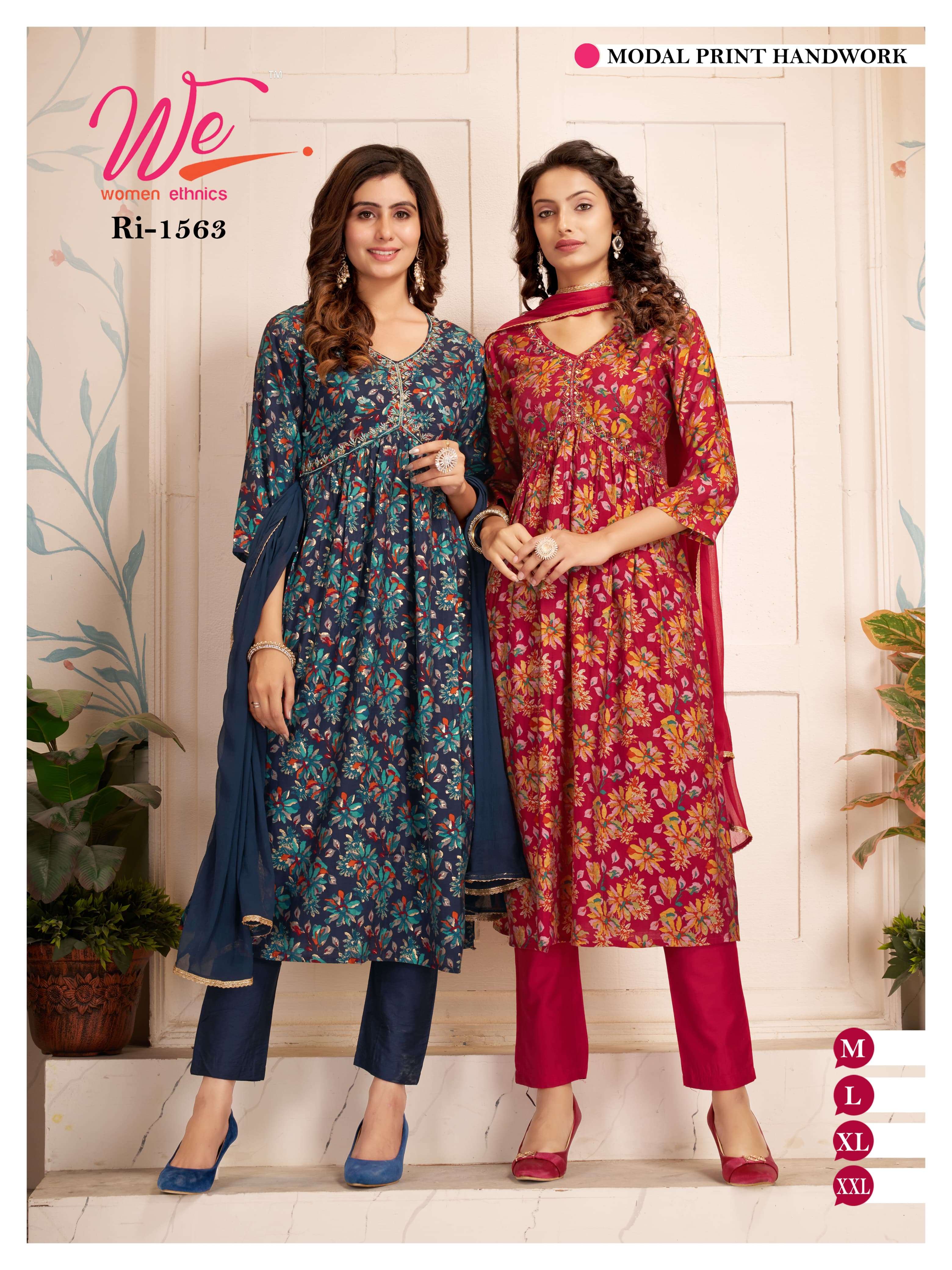 WE WOMEN ETHNICS LAUNCH NEW KURTI,PANT&DUPATTA CATALOUGE D NO. 1559 TO 1575