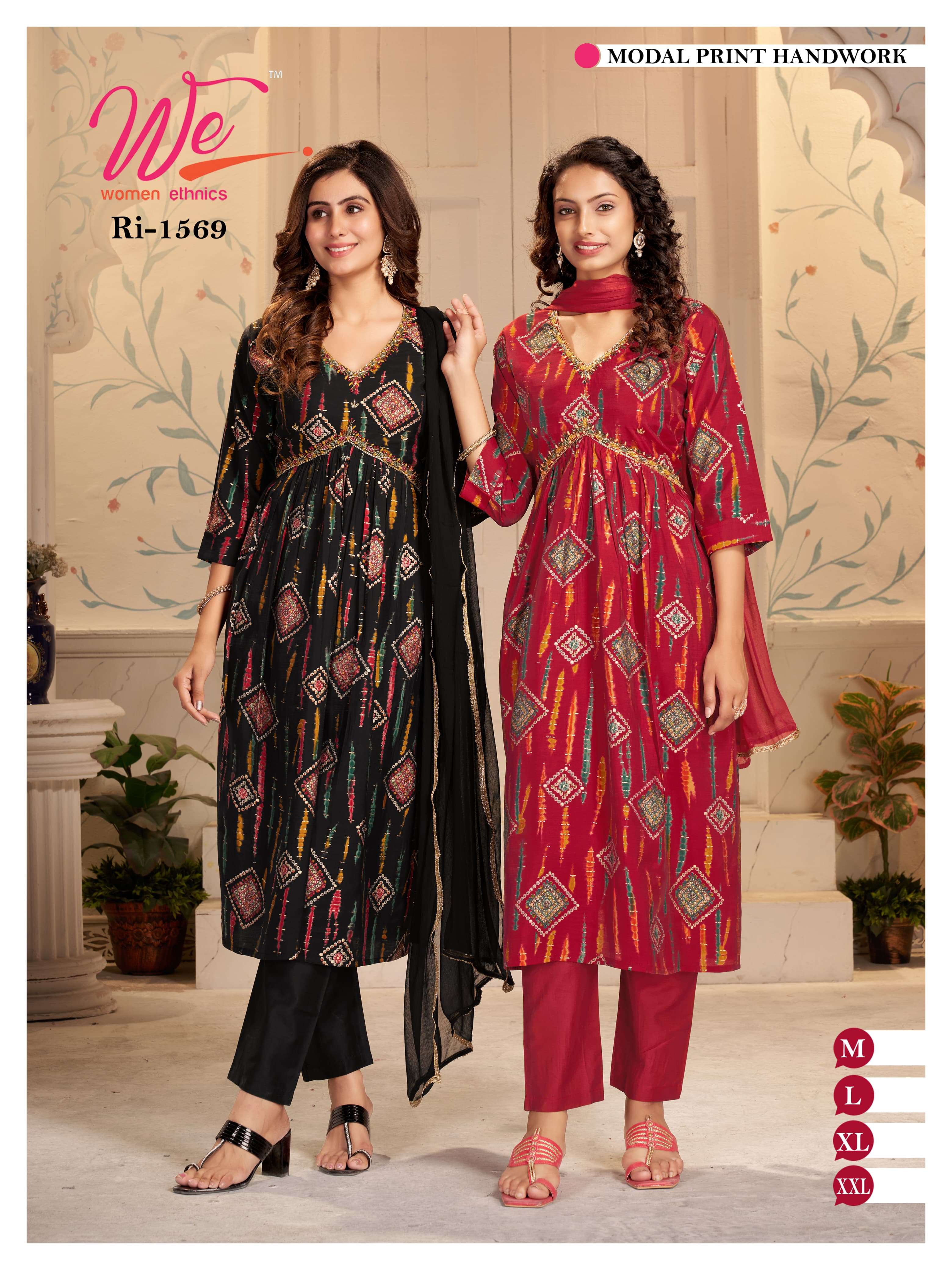 WE WOMEN ETHNICS LAUNCH NEW KURTI,PANT&DUPATTA CATALOUGE D NO. 1559 TO 1575