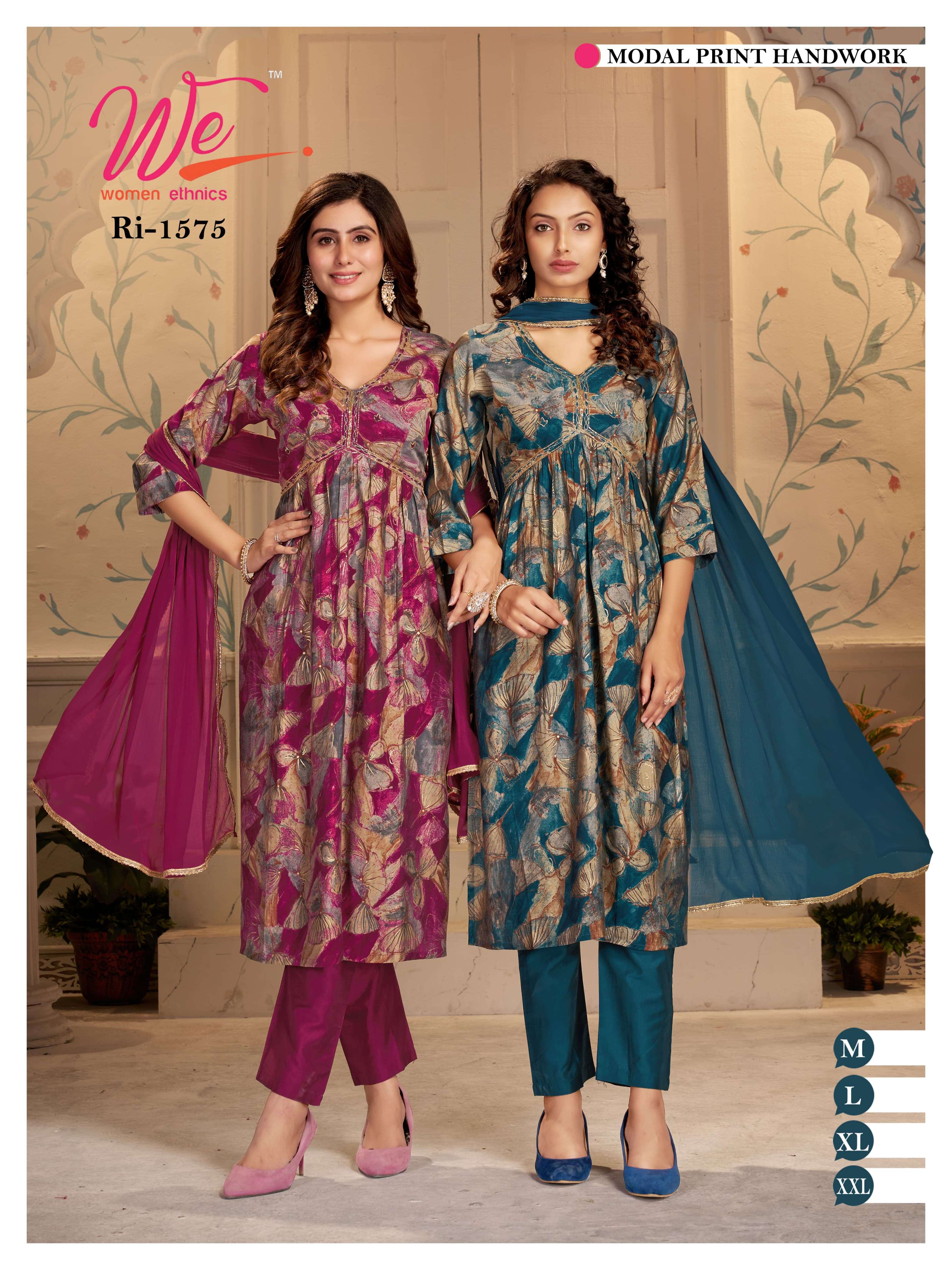 WE WOMEN ETHNICS LAUNCH NEW KURTI,PANT&DUPATTA CATALOUGE D NO. 1559 TO 1575
