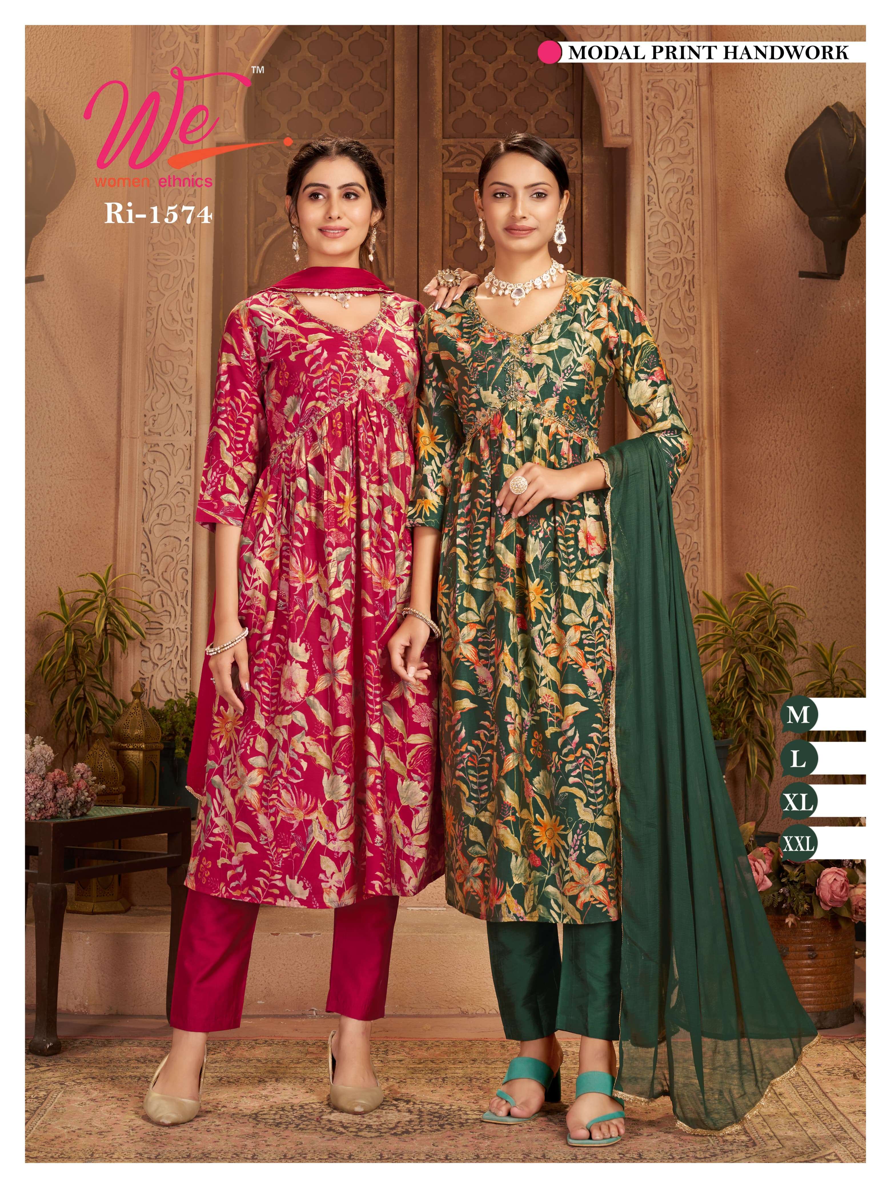 WE WOMEN ETHNICS LAUNCH NEW KURTI,PANT&DUPATTA CATALOUGE D NO. 1559 TO 1575