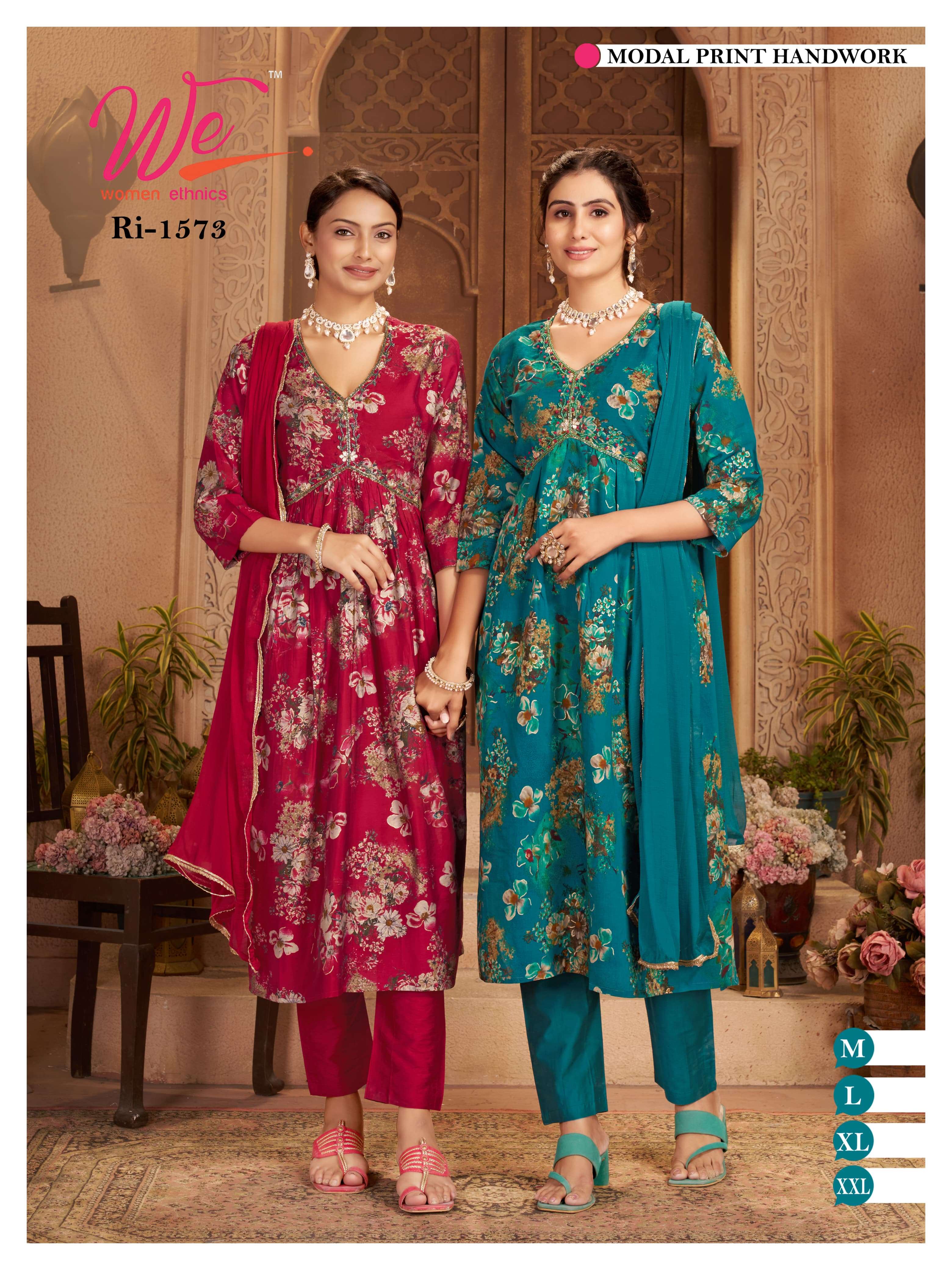 WE WOMEN ETHNICS LAUNCH NEW KURTI,PANT&DUPATTA CATALOUGE D NO. 1559 TO 1575