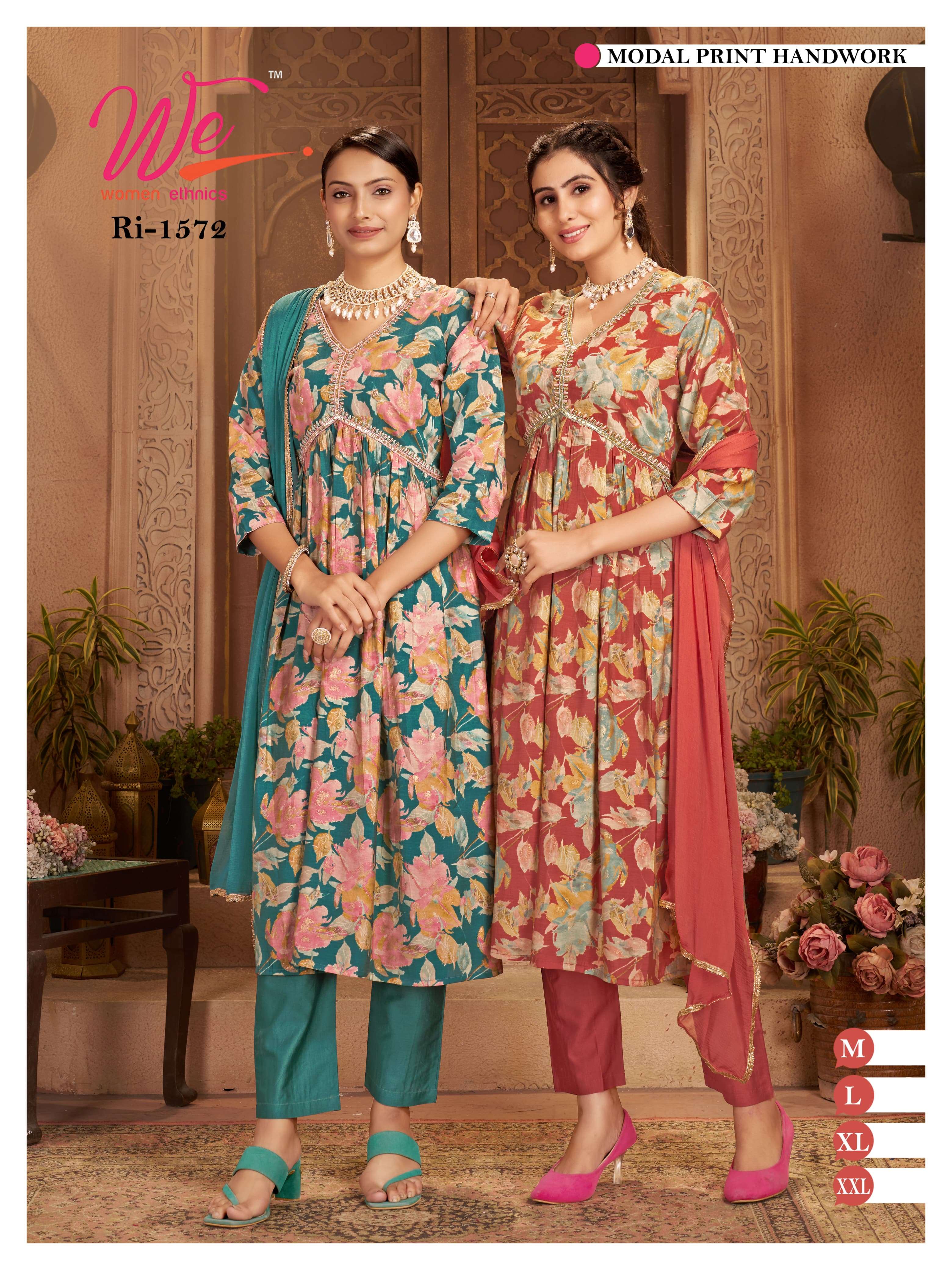 WE WOMEN ETHNICS LAUNCH NEW KURTI,PANT&DUPATTA CATALOUGE D NO. 1559 TO 1575
