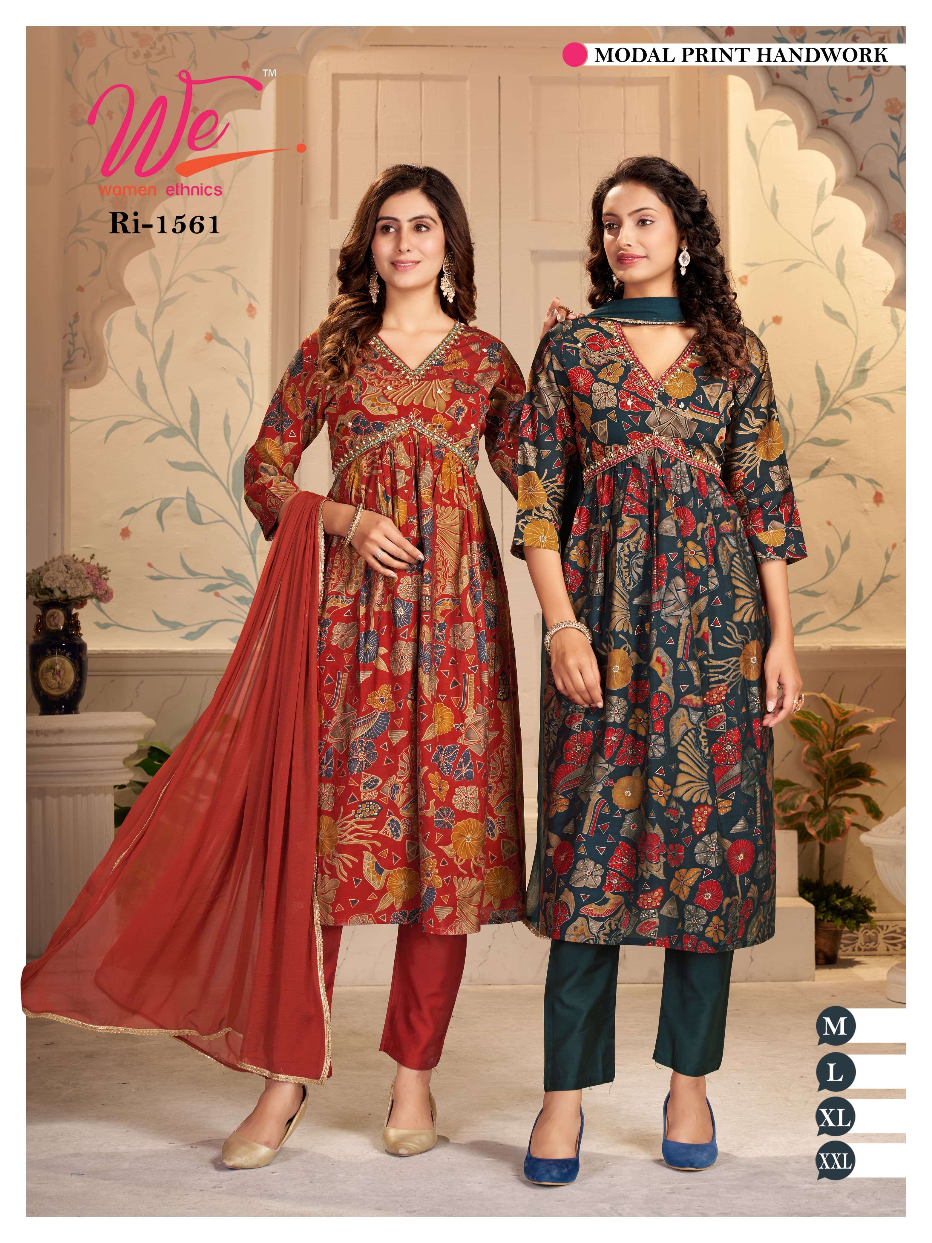 WE WOMEN ETHNICS LAUNCH NEW KURTI,PANT&DUPATTA CATALOUGE D NO. 1559 TO 1575