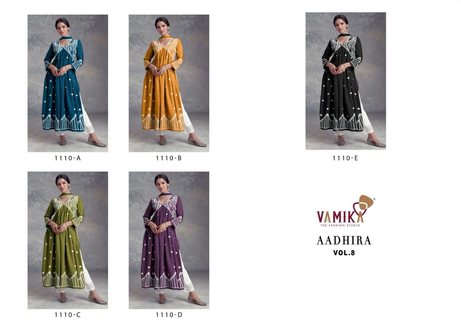 AADHIRA VOL-8 CATALOUGE TOP-BOTTOM-DUPATTA BY VAMIKA