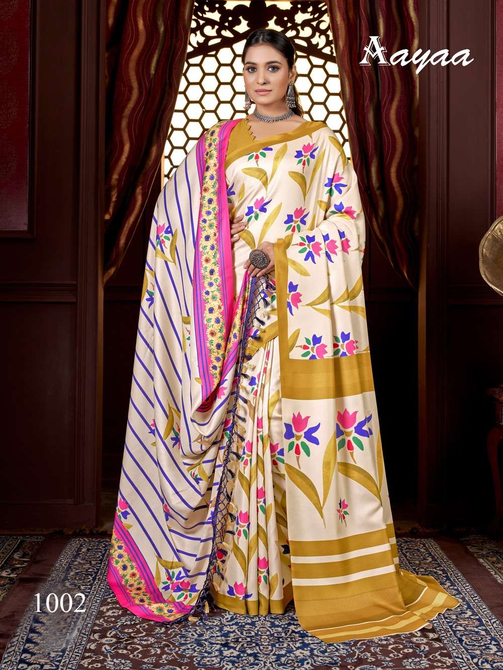 AAYAA LAUNCH NEW CATALOUGE PASHMINA VOL-1 D.NO-1002