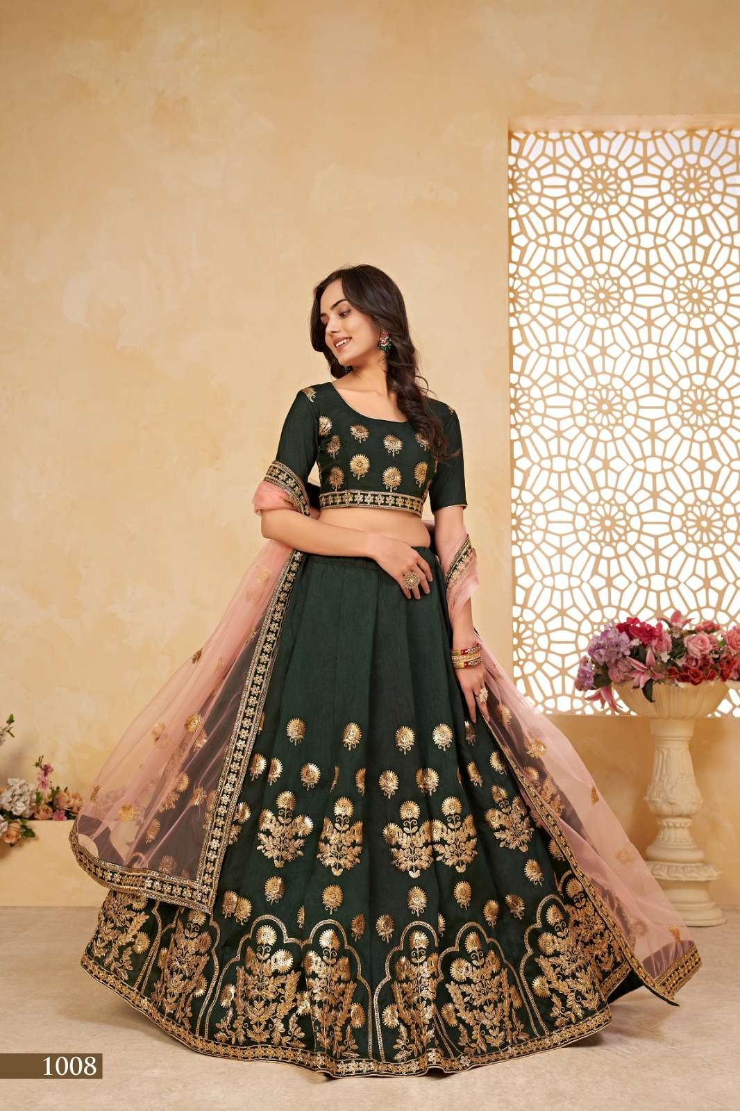 AGNILEKHA  VOL-2 CATALOUGE DARK GREEN COLOUR BY TEXOFAB 