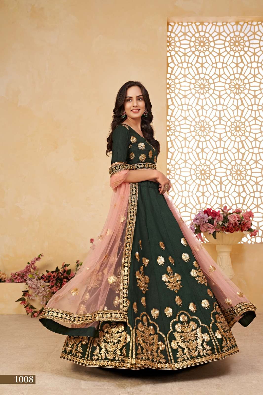 AGNILEKHA  VOL-2 CATALOUGE DARK GREEN COLOUR BY TEXOFAB 