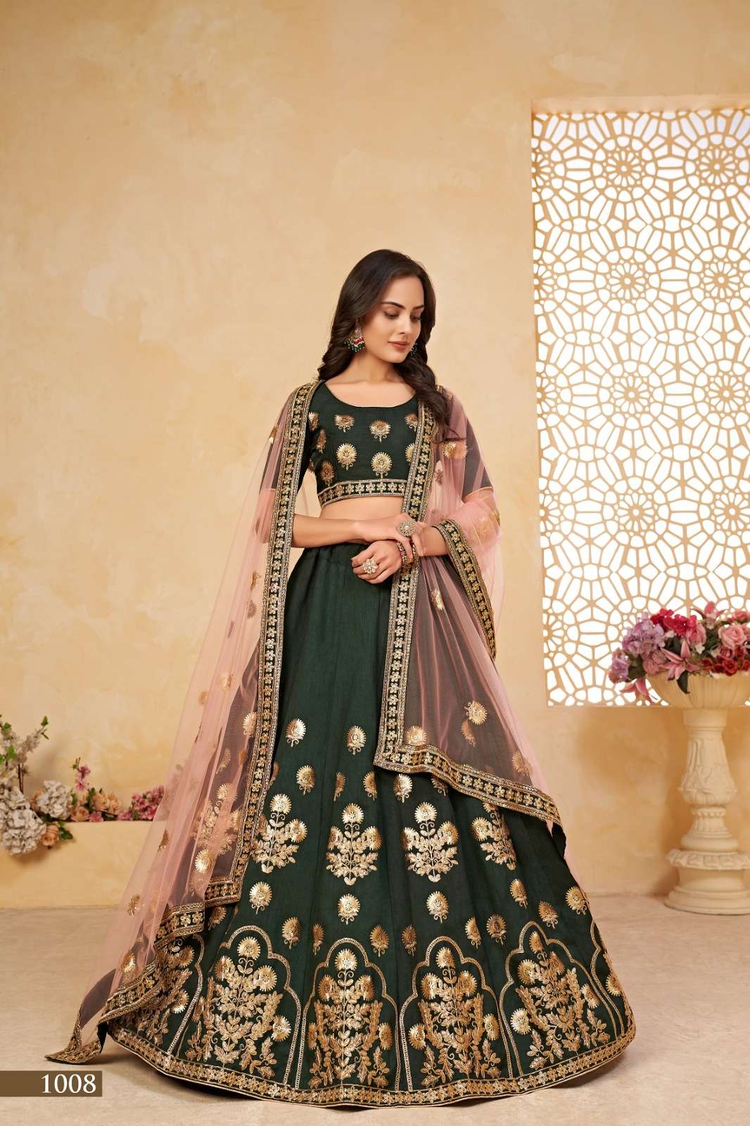 AGNILEKHA  VOL-2 CATALOUGE DARK GREEN COLOUR BY TEXOFAB 