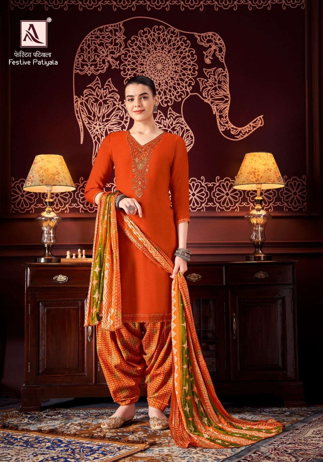 ALOK SUIT LAUNCH NEW CATALOUGE FESTIVE PATIYALA 