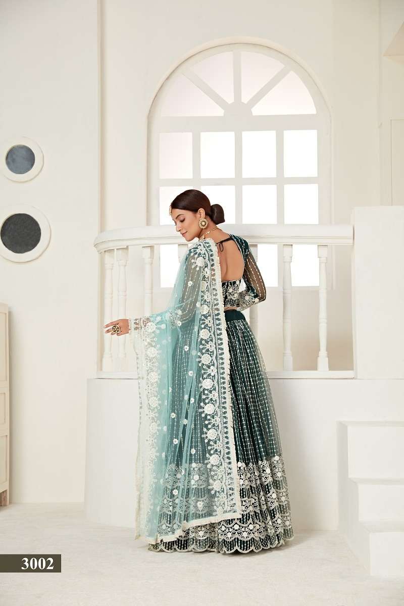 AMRITA  VOL - 1 CATALOUGE  GREEN COLOUR BY LUCACCI DESIGNER 
