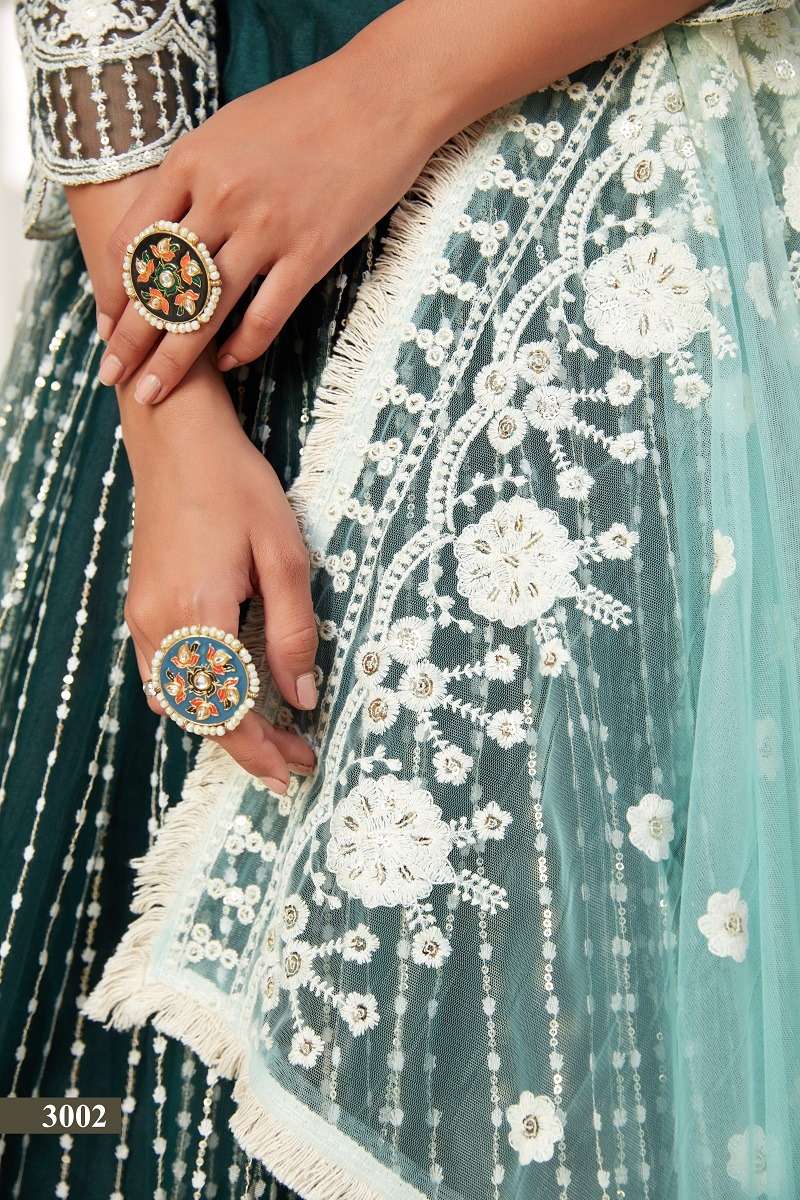 AMRITA  VOL - 1 CATALOUGE  GREEN COLOUR BY LUCACCI DESIGNER 