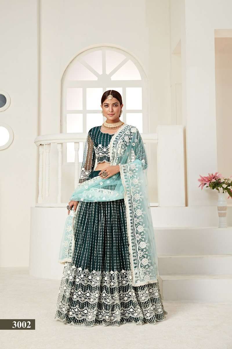 AMRITA  VOL - 1 CATALOUGE  GREEN COLOUR BY LUCACCI DESIGNER 