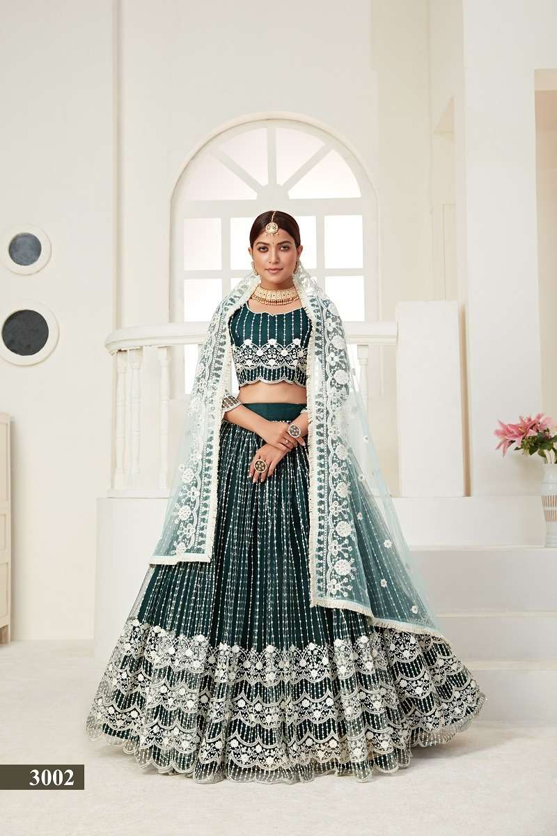 AMRITA  VOL - 1 CATALOUGE  GREEN COLOUR BY LUCACCI DESIGNER 