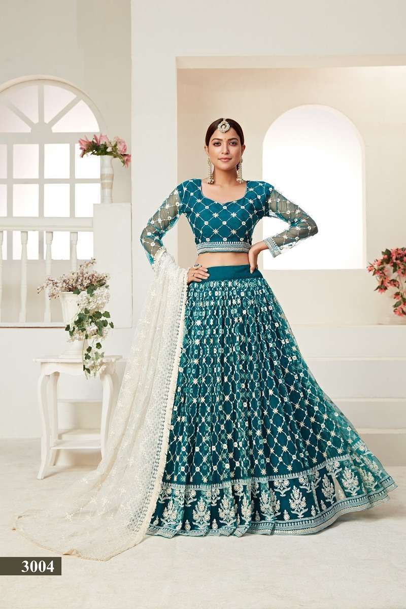 AMRITA  VOL - 1 CATALOUGE TEAL GREEN COLOUR BY LUCACCI DESIGNER 