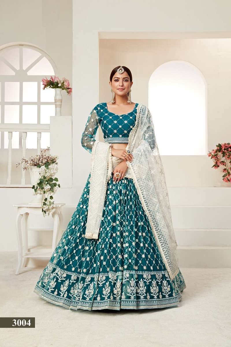 AMRITA  VOL - 1 CATALOUGE TEAL GREEN COLOUR BY LUCACCI DESIGNER 