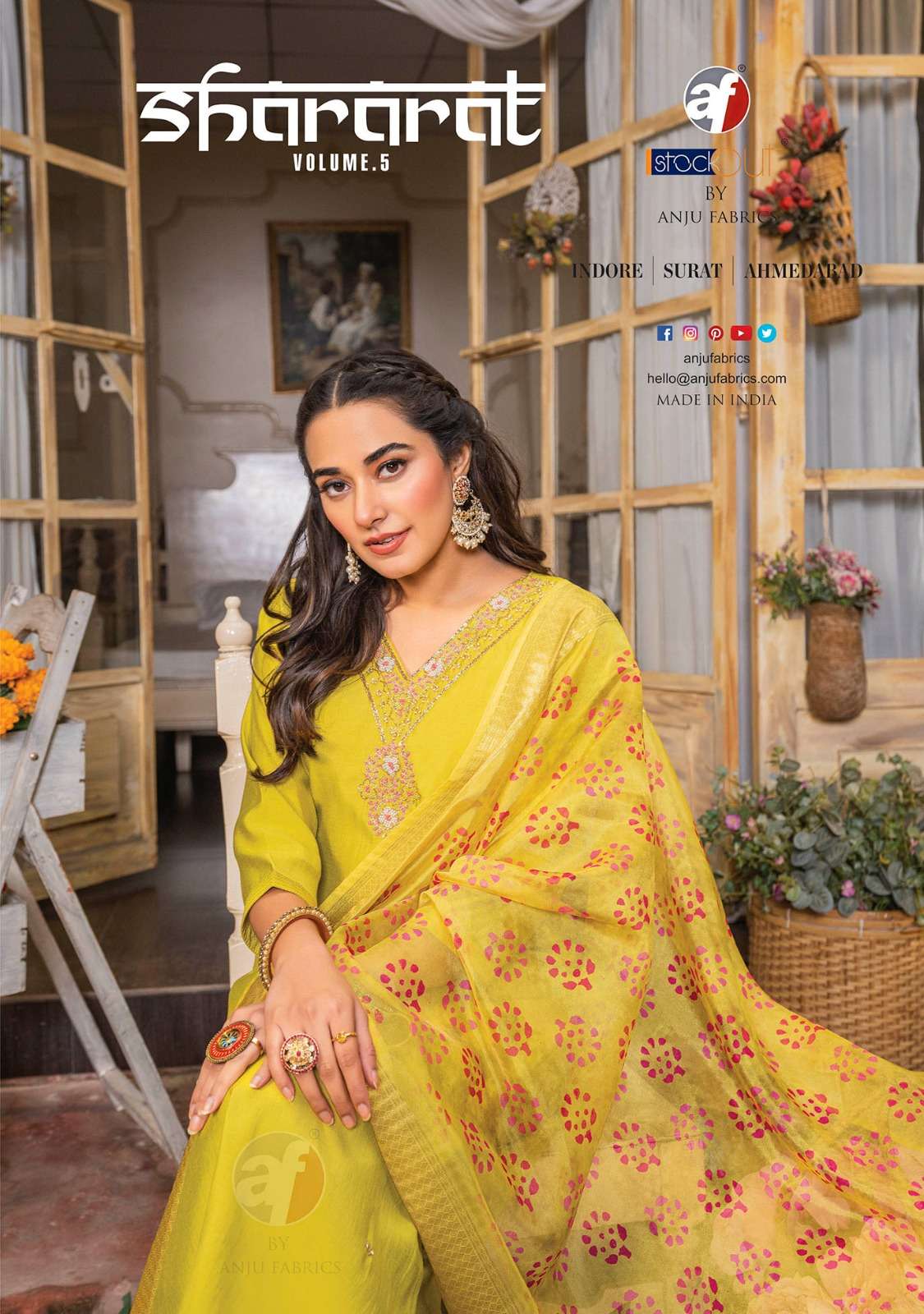 ANJU FABRIC LAUNCH NEW CATALOUGE SHARARAT VOL-5