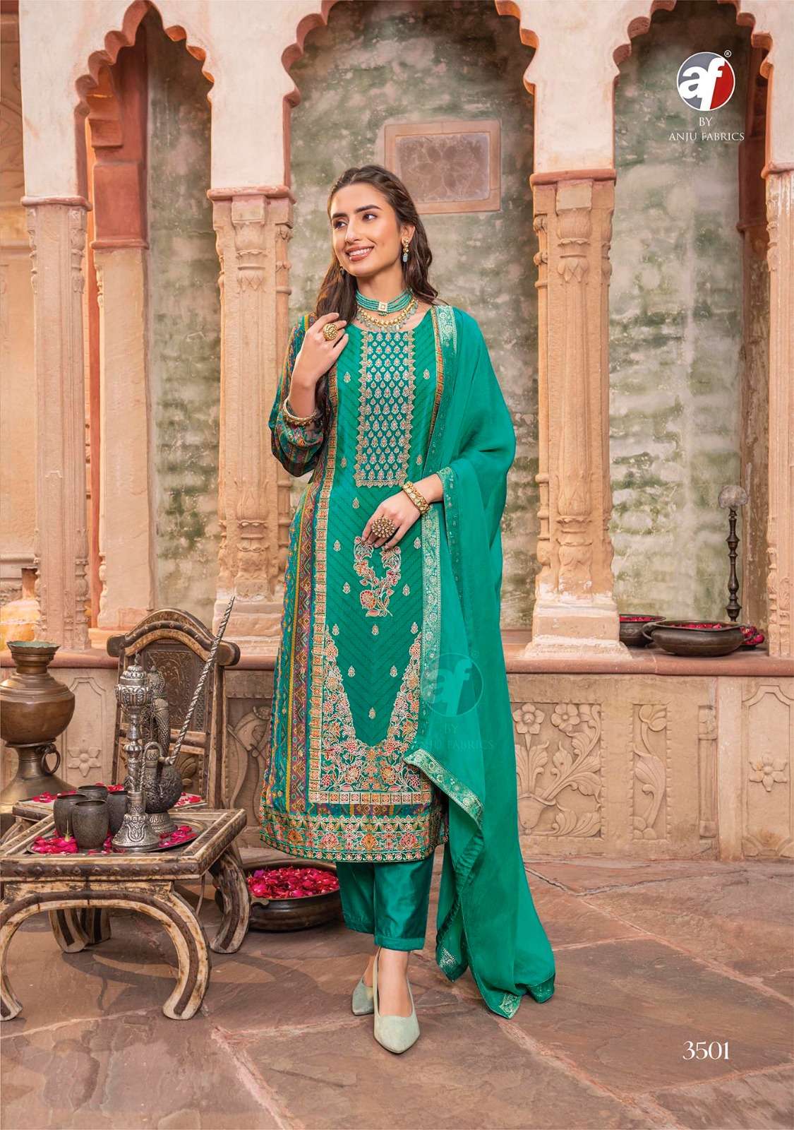 ANJU FABRIC  PRESENTS NEW CATALOUGE FIZA DESIGN NO-3501