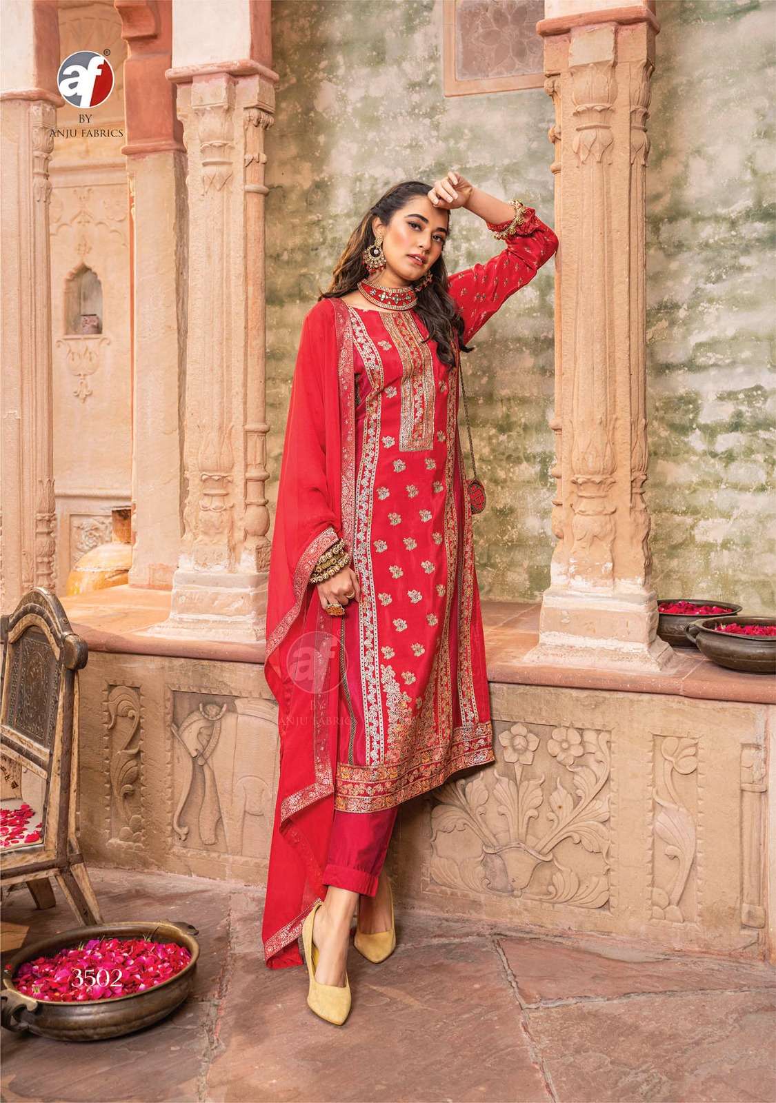 ANJU FABRIC  PRESENTS NEW CATALOUGE FIZA DESIGN NO-3502