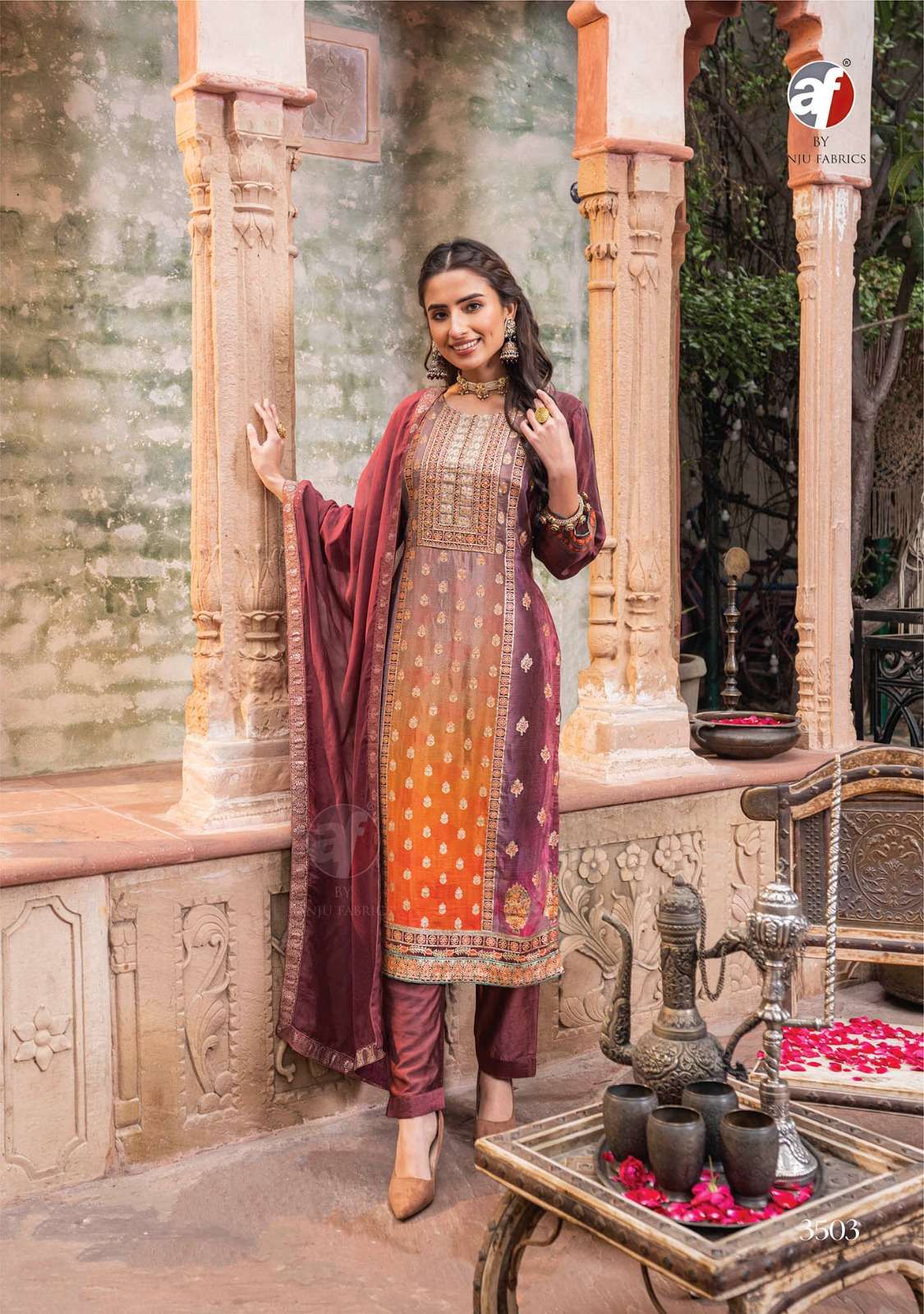 ANJU FABRIC  PRESENTS NEW CATALOUGE FIZA DESIGN NO-3503