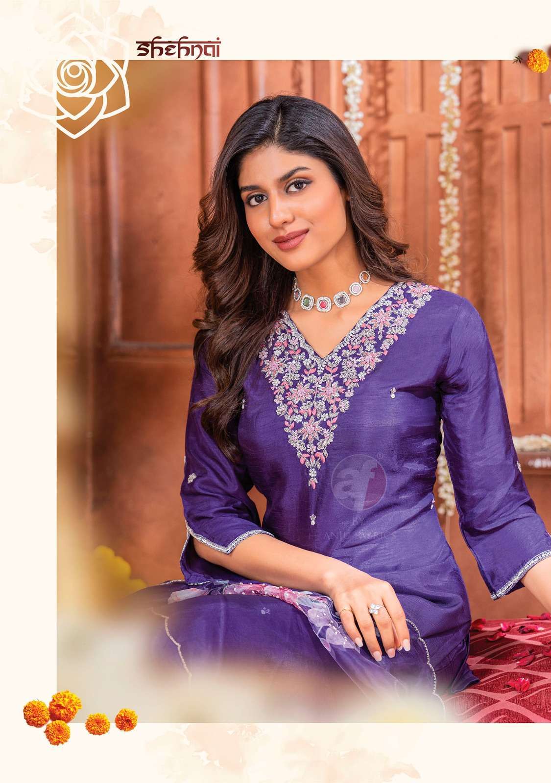 ANJU FABRICS LAUNCH NEW CATLOUG SHEHNAI VOL-6  D.NO- 3291