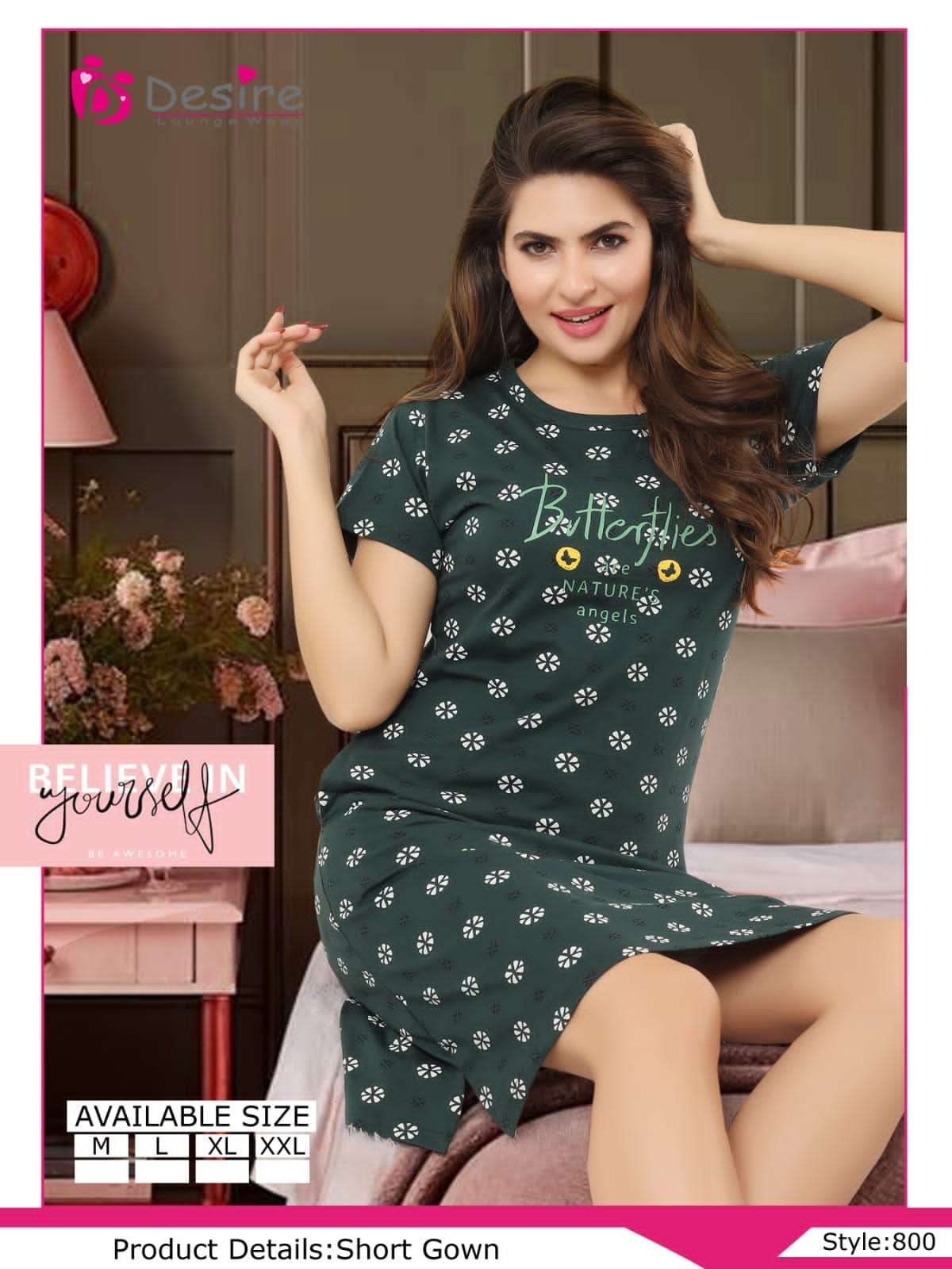 DESIRE PRESENTS NEW NIGHT WEAR SHORT GOWN DESIGN NO- 213