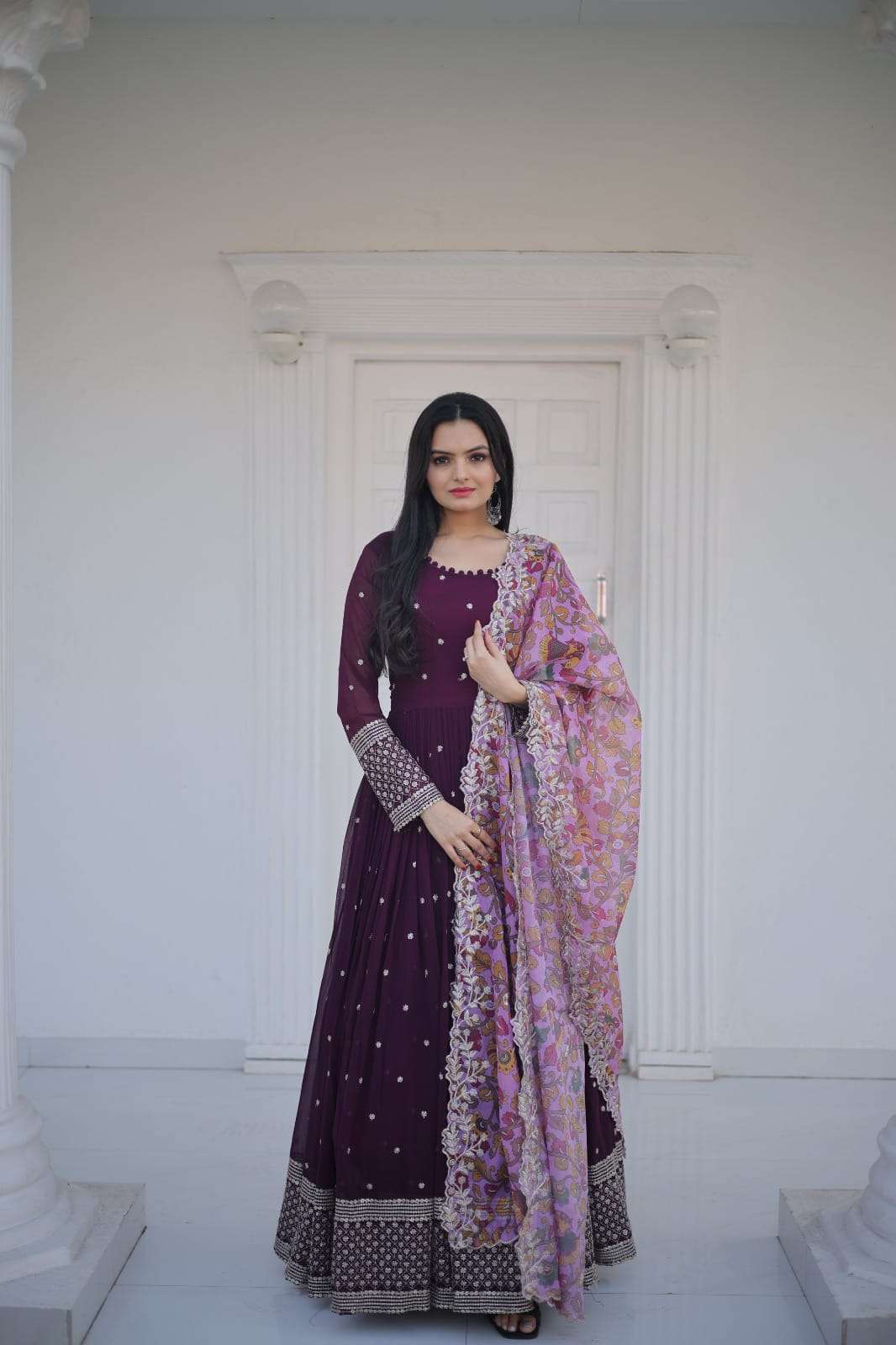 LUCACCI DESIGNER LAUNCH NEW CATALOUGE  CODE:- KA-1024 , WINE COLOUR 