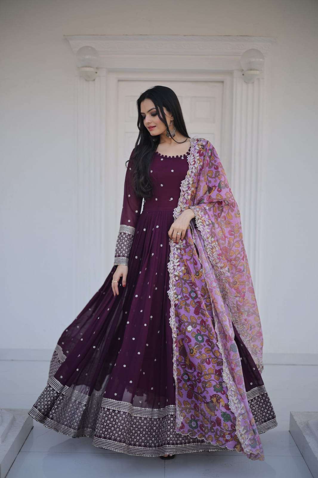 LUCACCI DESIGNER LAUNCH NEW CATALOUGE  CODE:- KA-1024 , WINE COLOUR 