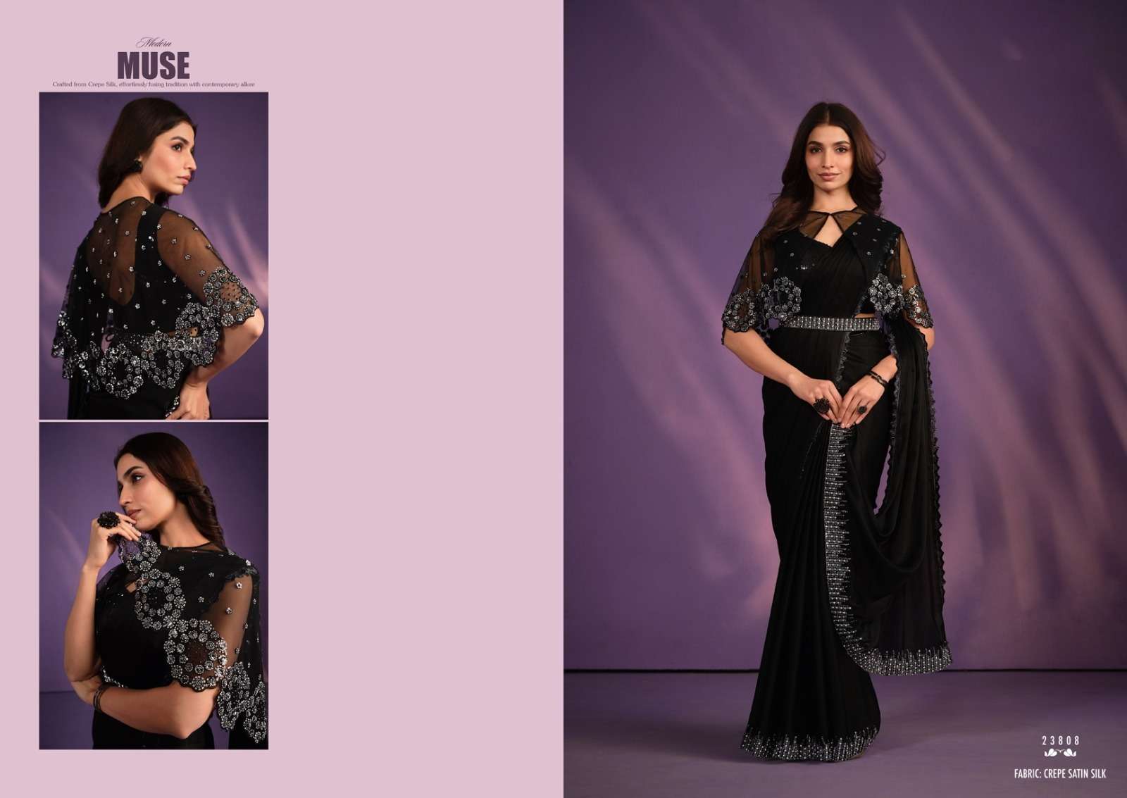 MANTHAN BRAND PRESENTS ONE MINUTE SAREE , EXOCITA CATALOUGE DESIGN-23808