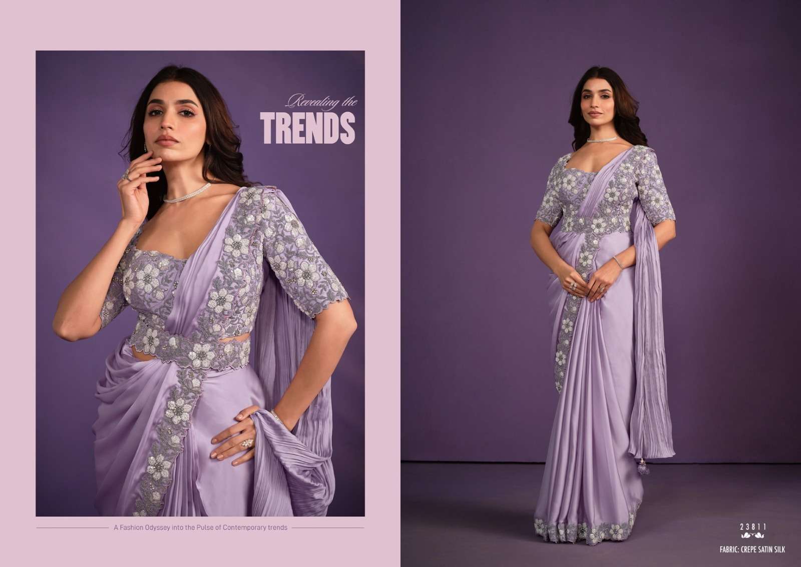 MANTHAN BRAND PRESENTS ONE MINUTE SAREE , EXOCITA CATALOUGE DESIGN-23811