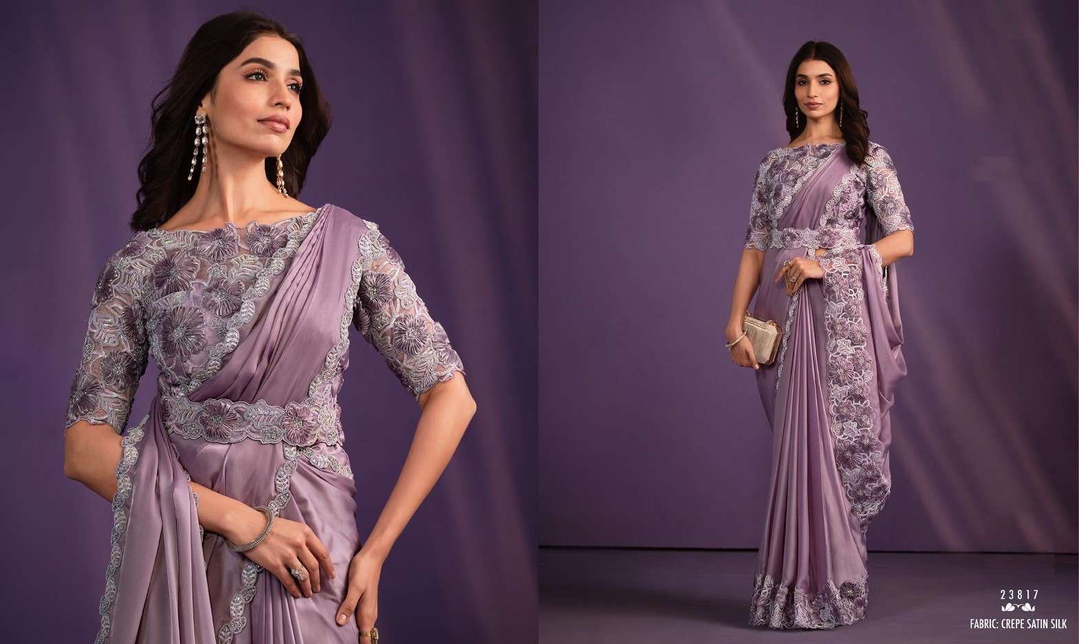 MOHMANTHAN BRAND PRESENTS ONE MINUTE SAREE , EXOCITA CATALOUGE DESIGN-23817