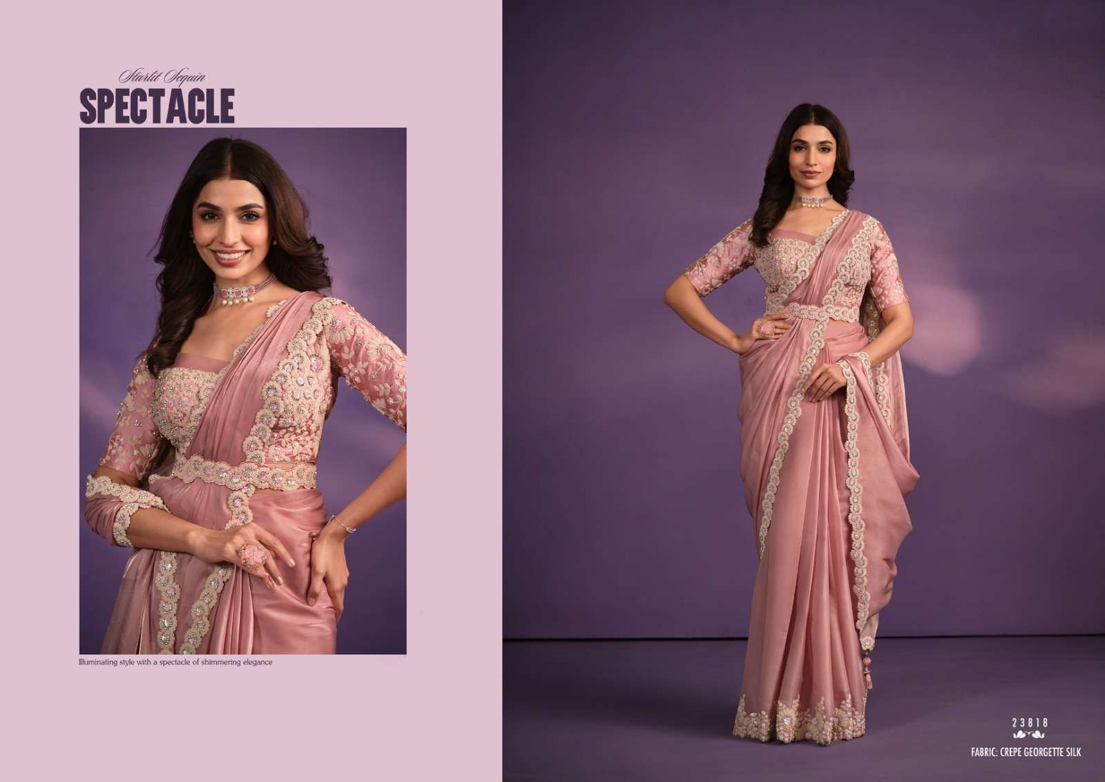 MOHMANTHAN BRAND PRESENTS ONE MINUTE SAREE , EXOCITA CATALOUGE DESIGN-23818