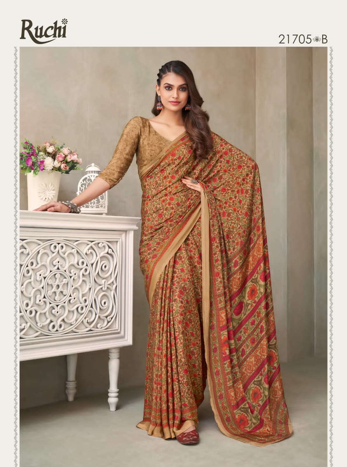 RUCHI BRAND PRESENTS NEW CATALOUGE VIVANTA SILK 18 DESIGN NO-21705 B 