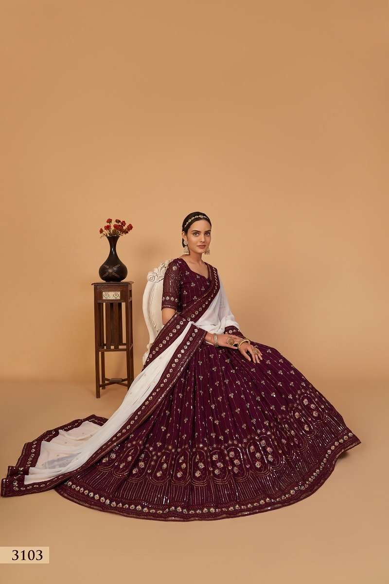SANAYA VOL-1 CATALOUGE PLUM COLOUR BY TEXOFAB 