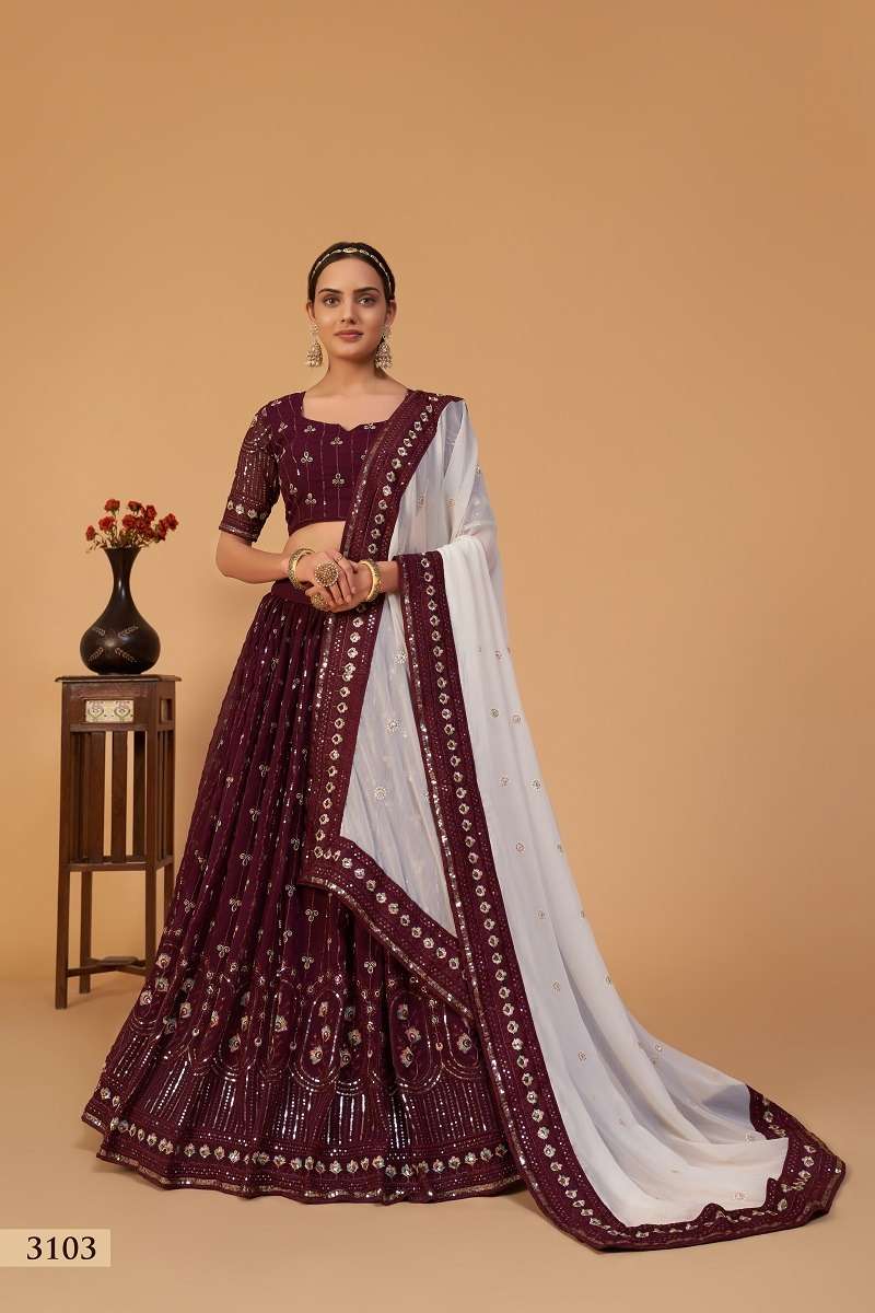 SANAYA VOL-1 CATALOUGE PLUM COLOUR BY TEXOFAB 