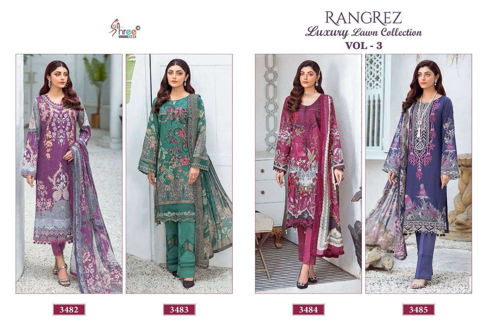 SHREE FABS PRESENTS NEW CATALOUGE RANGREZ LUXCURY LAWN COLLECTION VOL 3