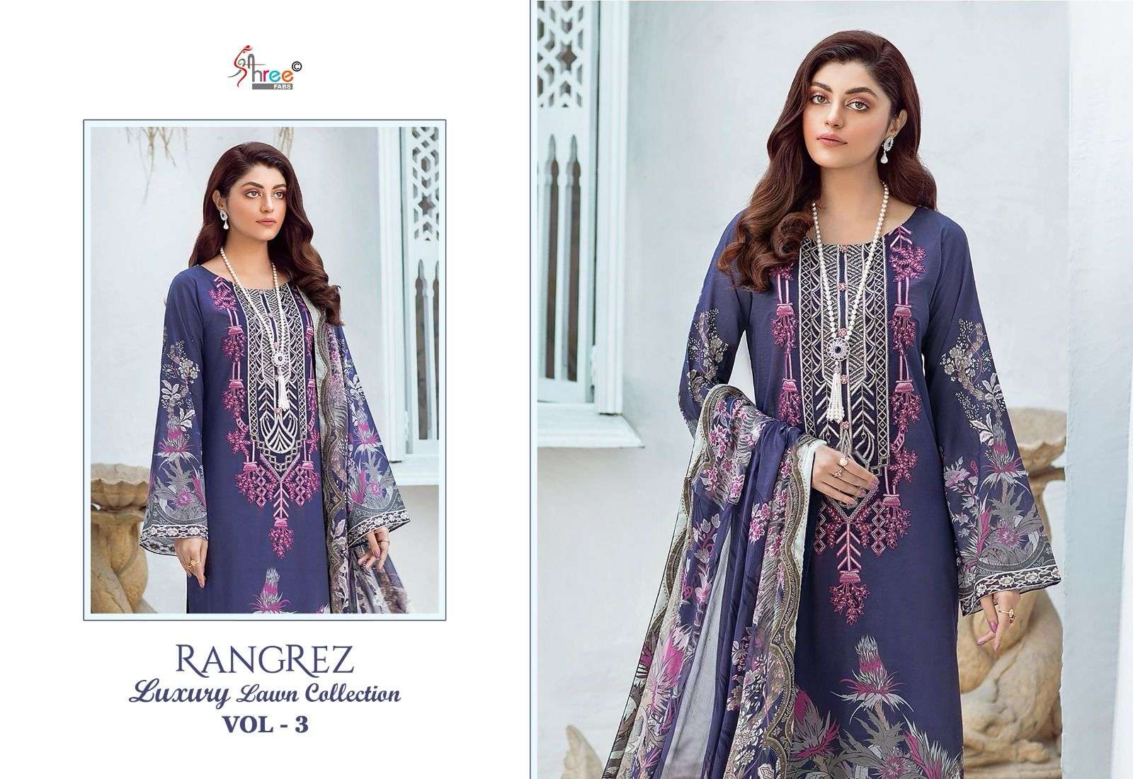 SHREE FABS PRESENTS NEW CATALOUGE RANGREZ LUXCURY LAWN COLLECTION VOL 3