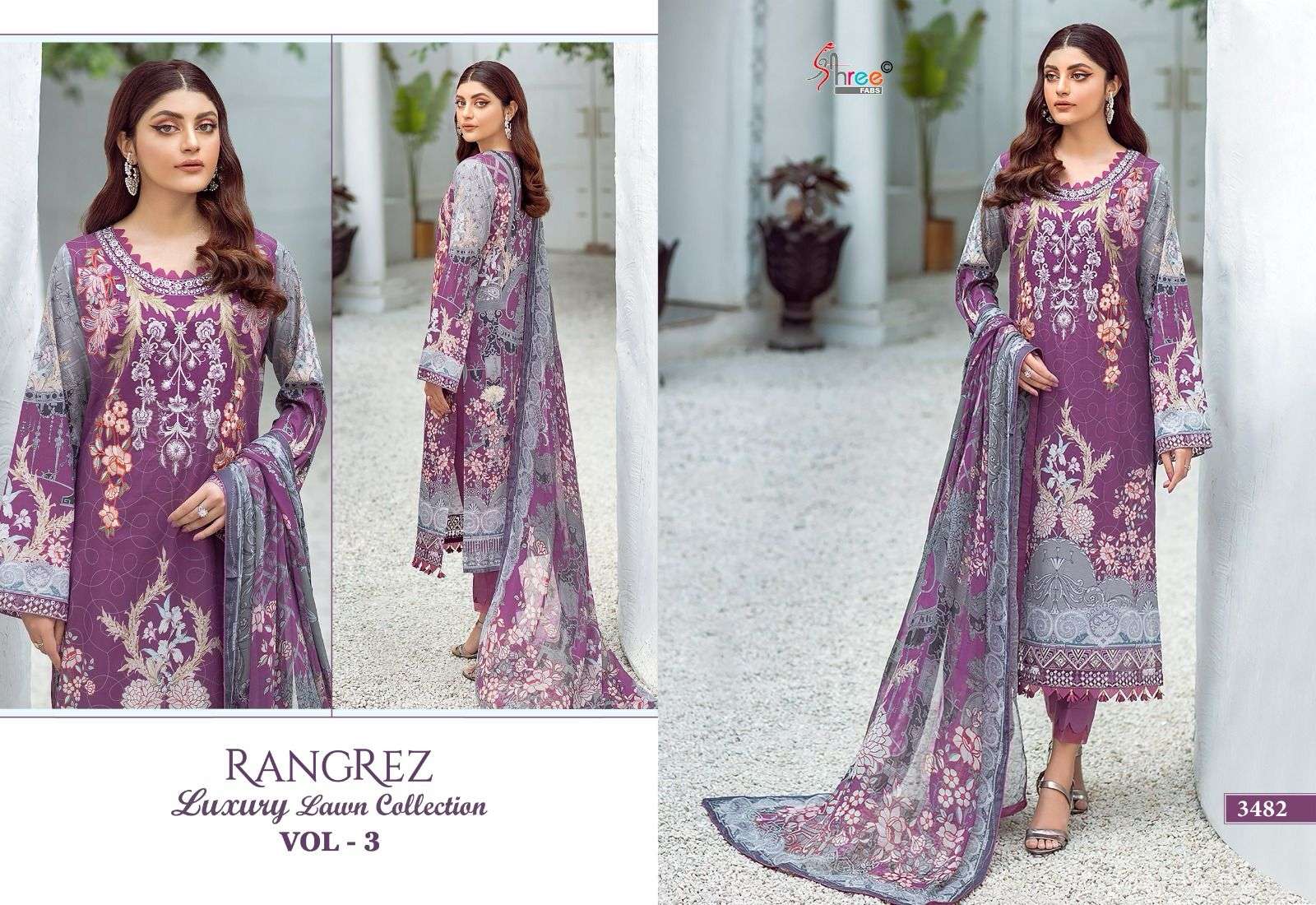 SHREE FABS PRESENTS NEW CATALOUGE RANGREZ LUXCURY LAWN COLLECTION VOL 3