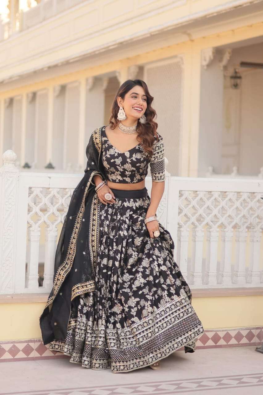 TEXOFAB LAUNCH NEW CATALOUGE LEHENGA CHOLI COLLECTIONS-2024 ,BLACK COLOUR