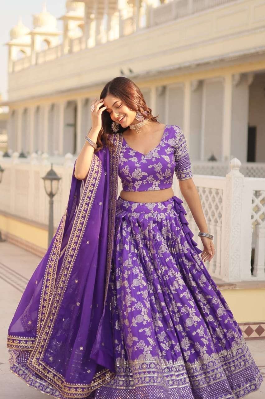 TEXOFAB LAUNCH NEW CATALOUGE LEHENGA CHOLI COLLECTIONS-2024 , PURPLE COLOUR 