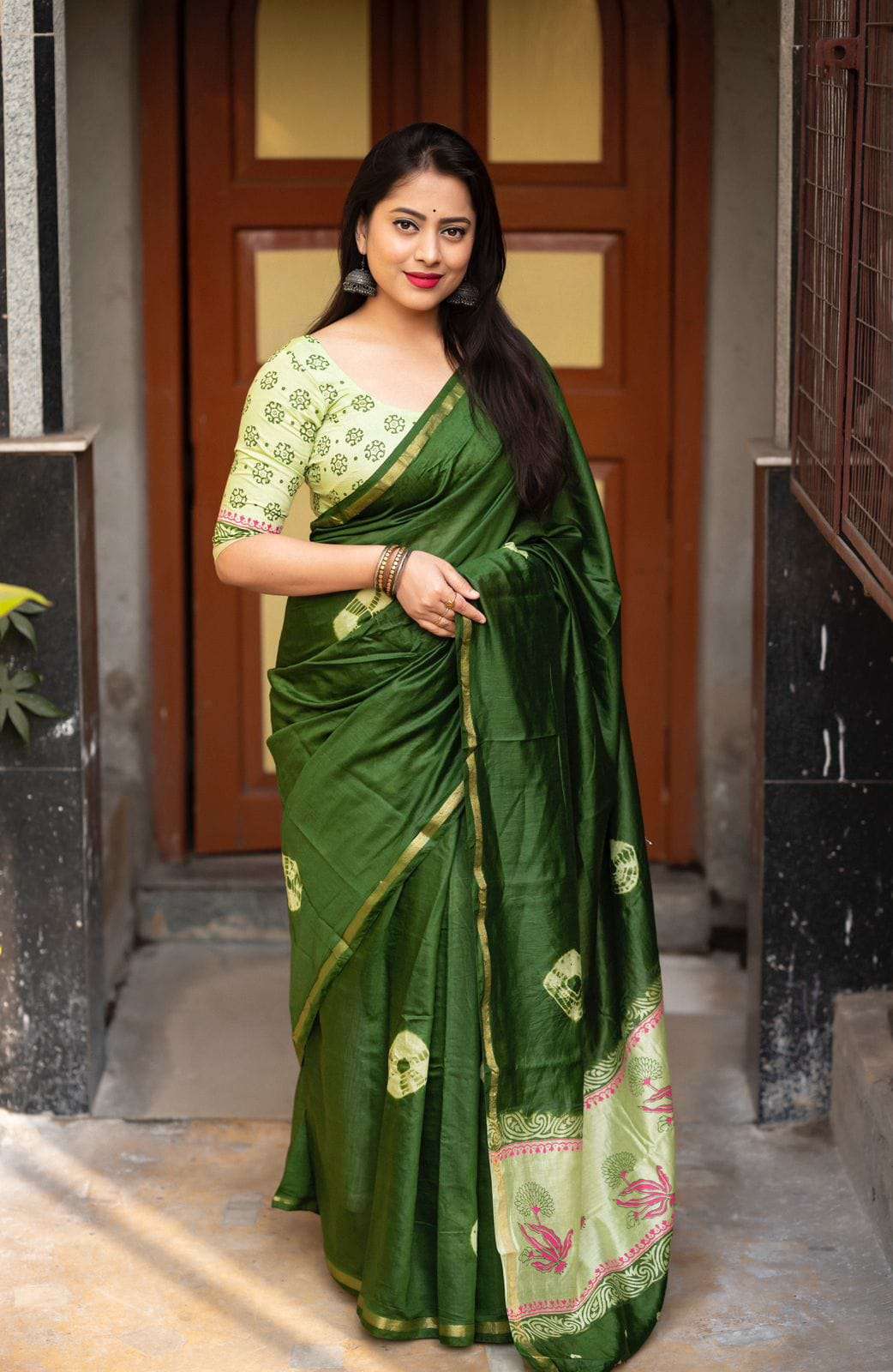 TEXOFAB LAUNCH NEW CATALOUGE SHIBORI COTTON , GREEN COLOUR