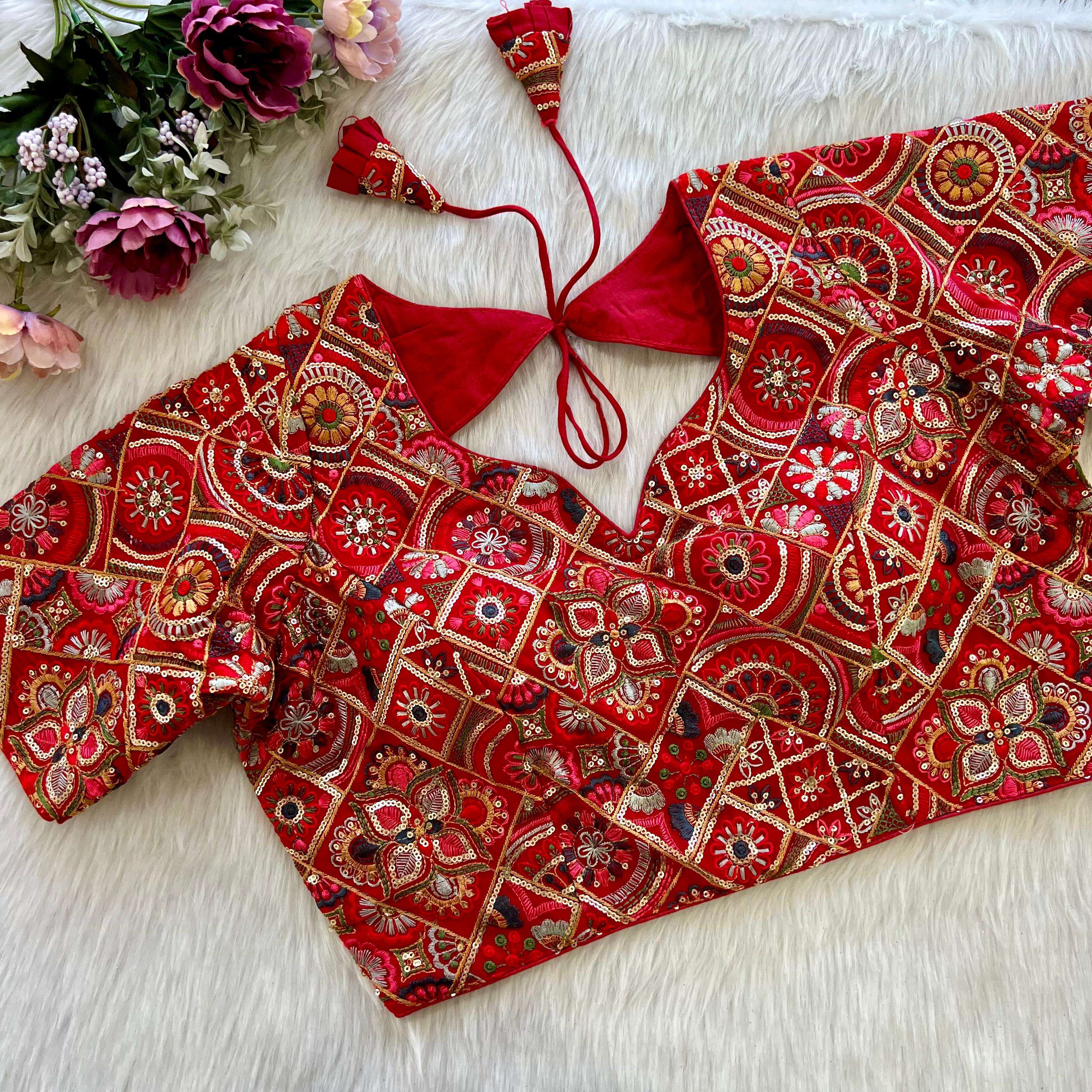 TEXOFAB PRESENTS NEW CATALOUGE HEAVY KASHMIRI WORK BLOSUE DESIGN NO-08