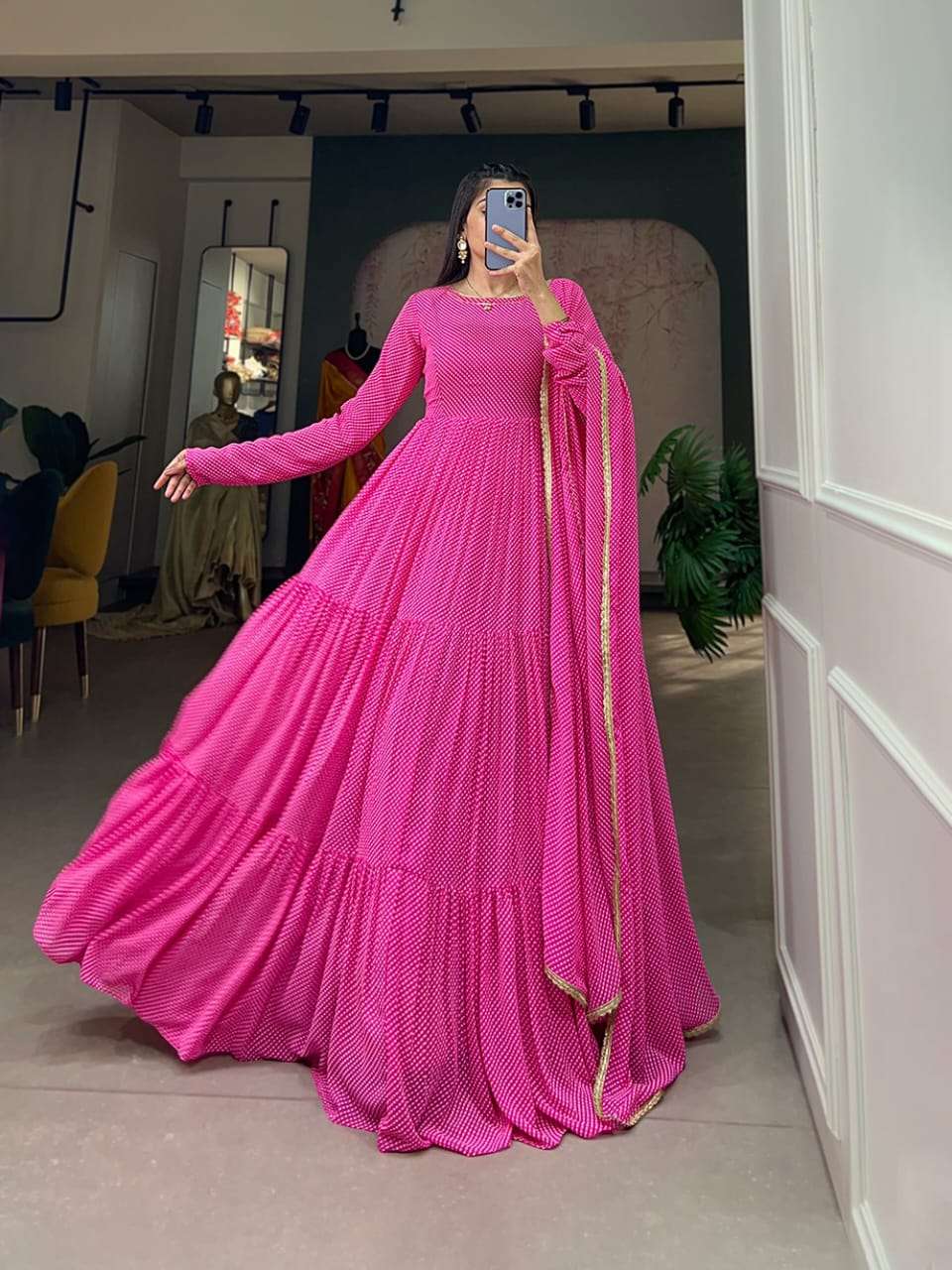 TEXOFAB PRESENTS NEW LONG GOWN & DUPATTA CATALOUGE 5006PNK