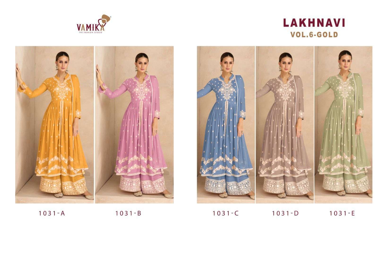 VAMIKA LAUNCH  NEW  CATALOUGE LAKHNAVI VOL:-6 GOLD 